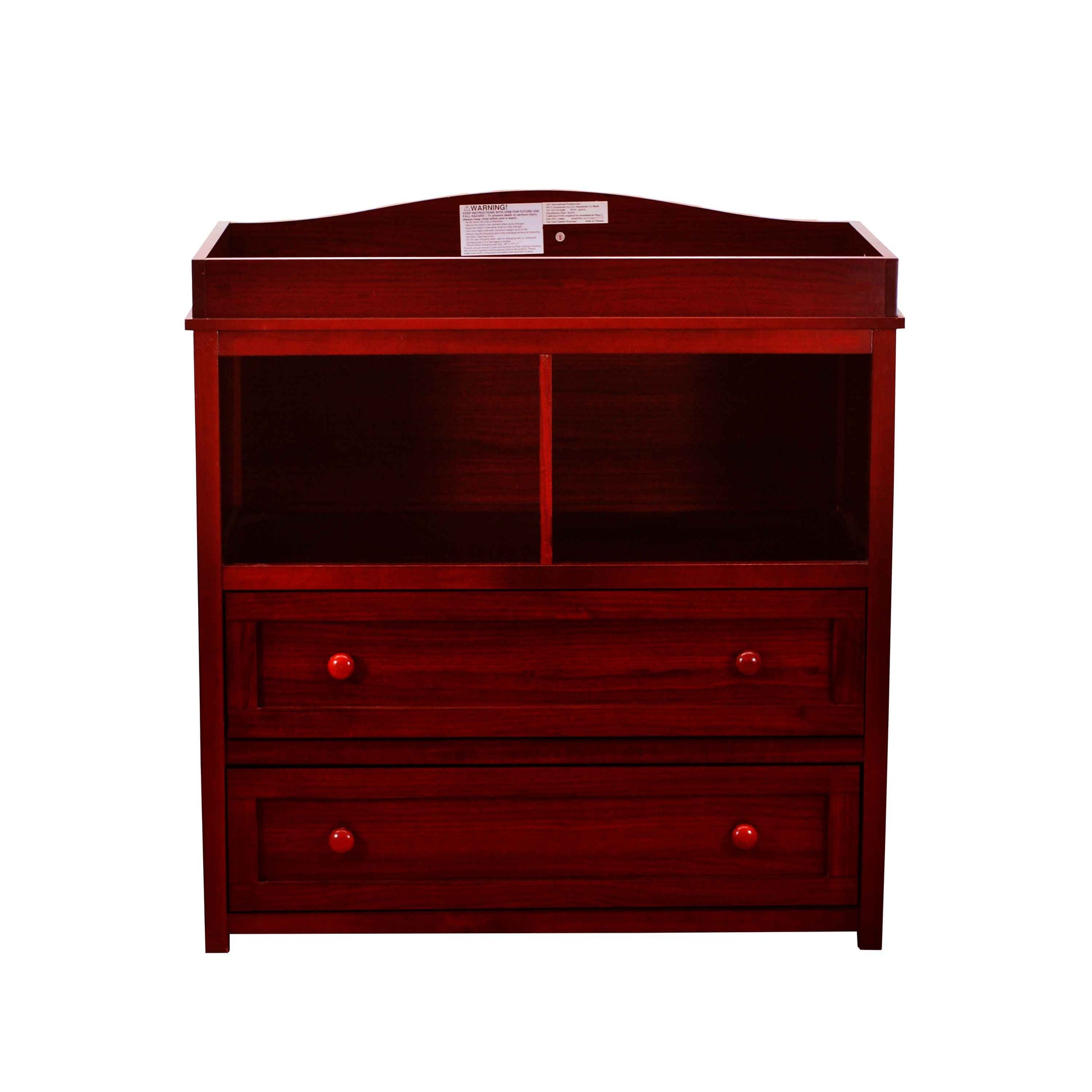 Leila 2 Drawer Changing Table - Front View of Leila 2 Drawer Changing Table Cherry