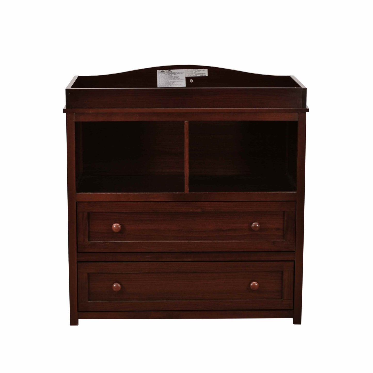 Leila 2 Drawer Changing Table - Inclined Side View of Leila 2 Drawer Changing Table Espresso