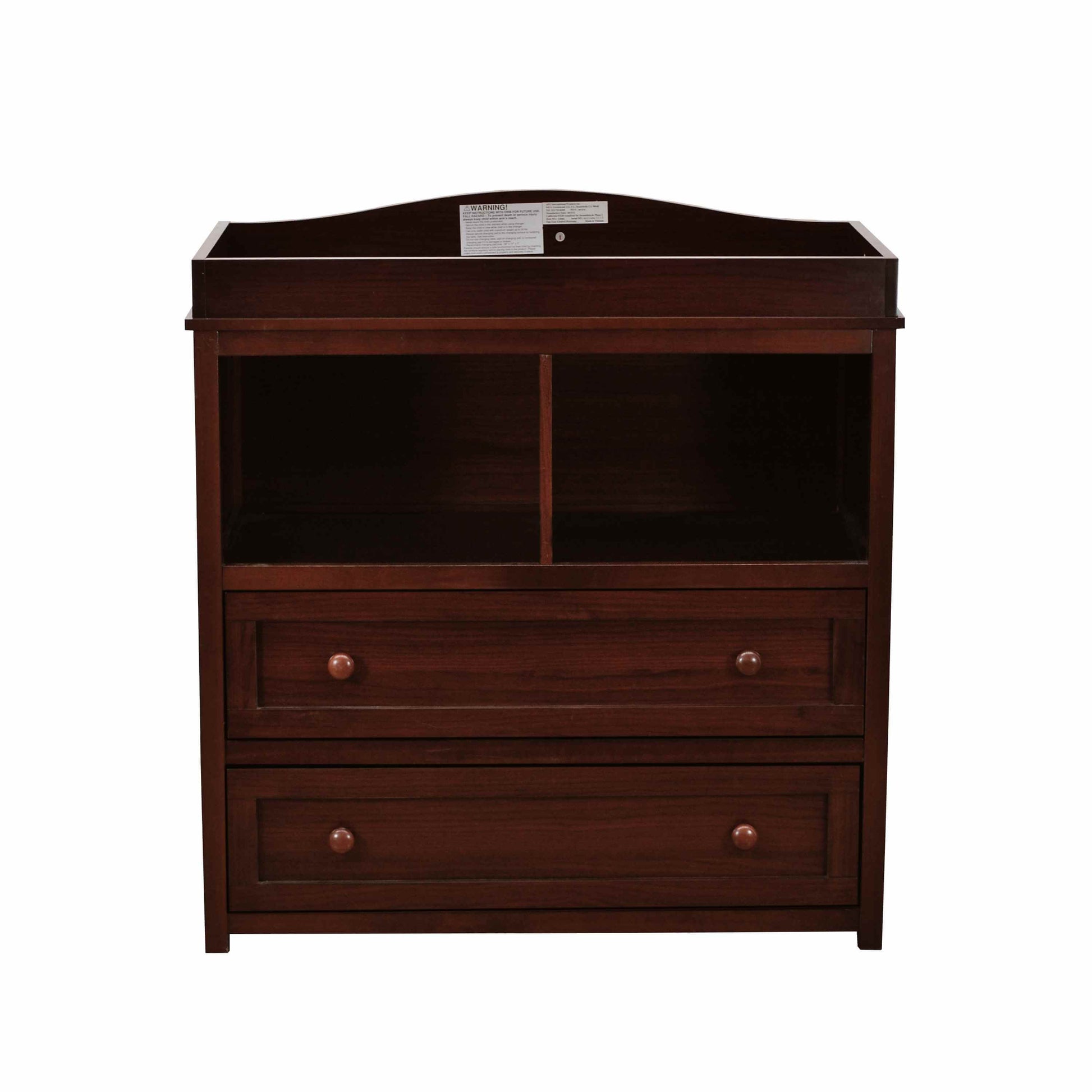 Leila 2 Drawer Changing Table - Inclined Side View of Leila 2 Drawer Changing Table Espresso