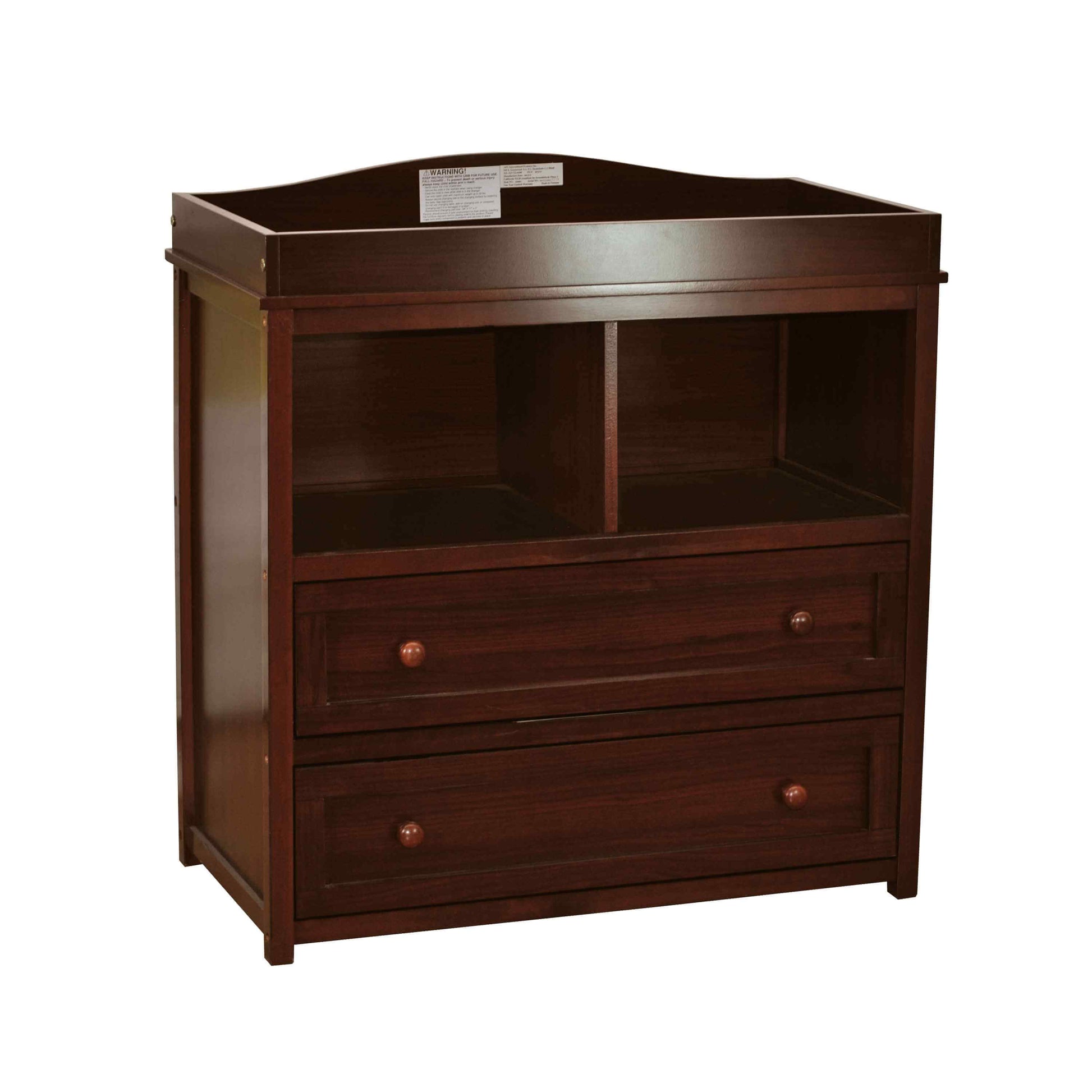 Leila 2 Drawer Changing Table - Front View of Leila 2 Drawer Changing Table Espresso