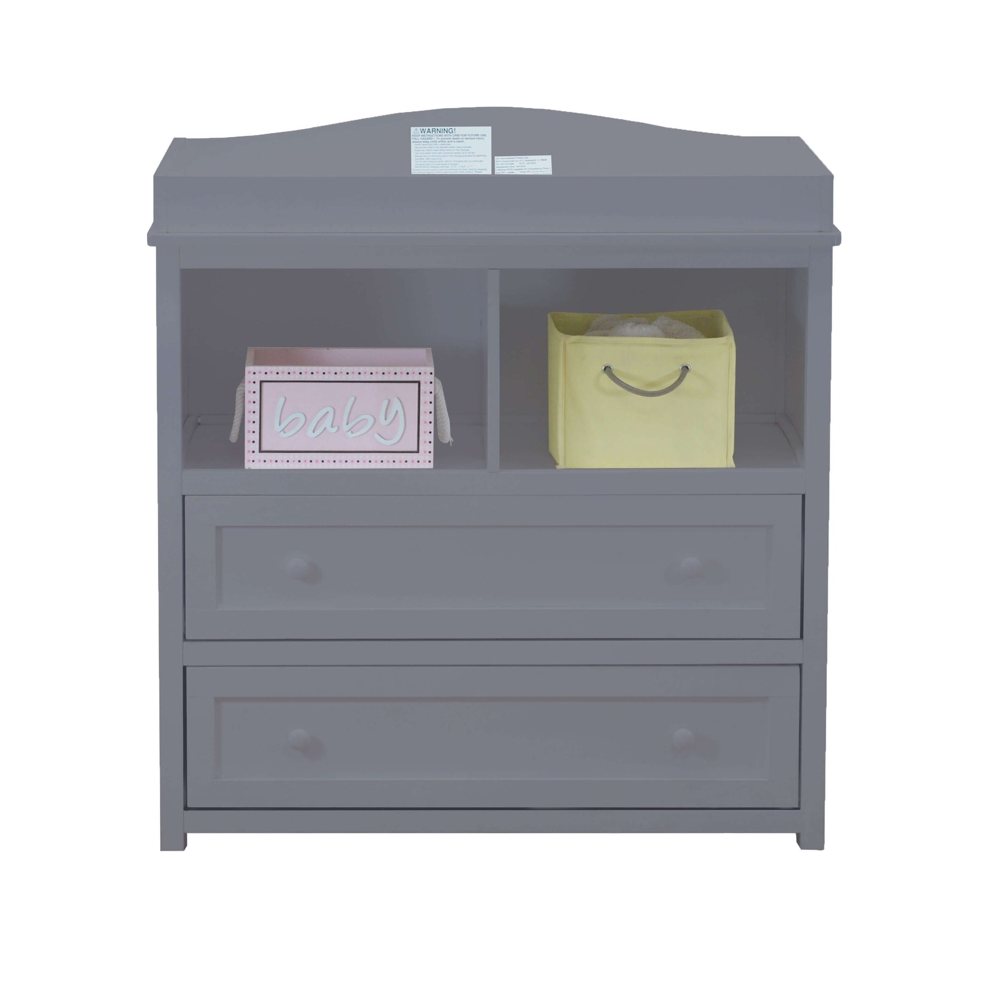 Leila 2 Drawer Changing Table - Front View of Leila 2 Drawer Changing Table Gray