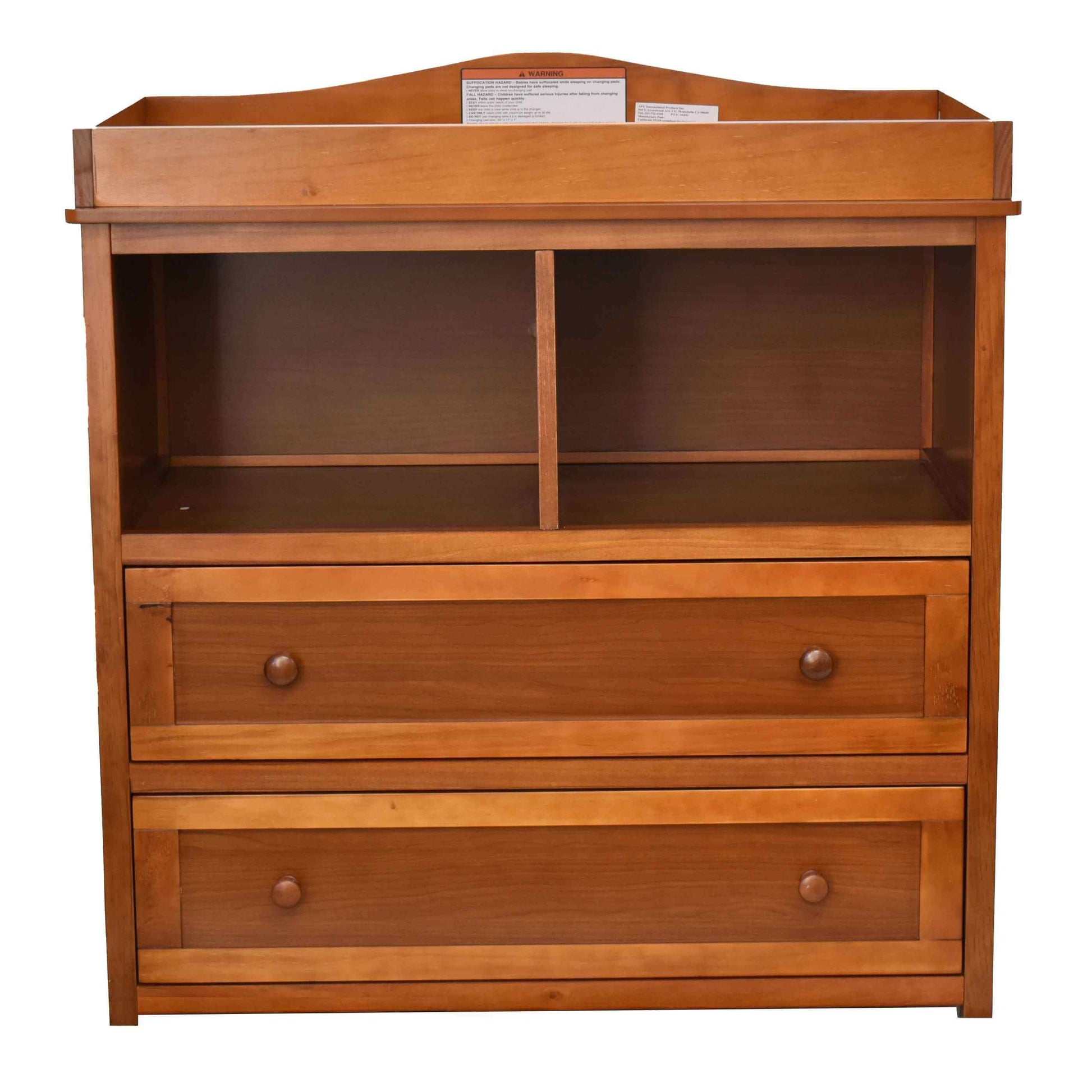Leila 2 Drawer Changing Table - Front View of Leila 2 Drawer Changing Table Pecan