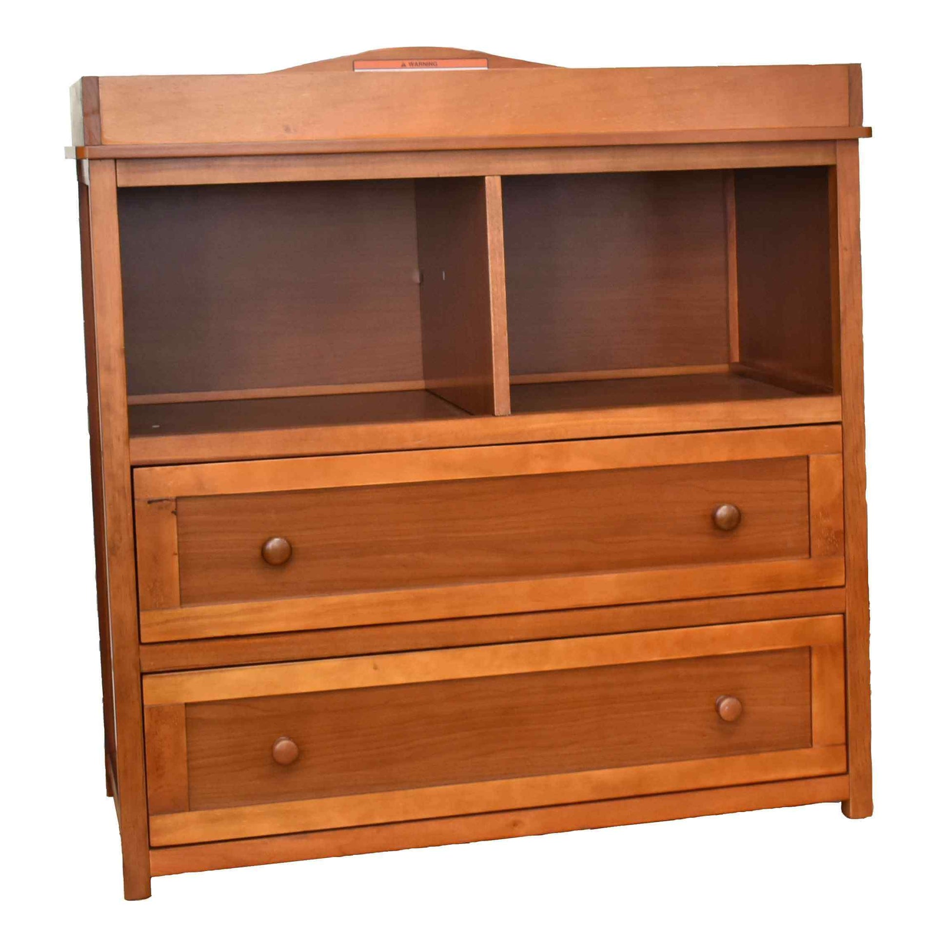 Leila 2 Drawer Changing Table - Front View of Leila 2 Drawer Changing Table Pecan