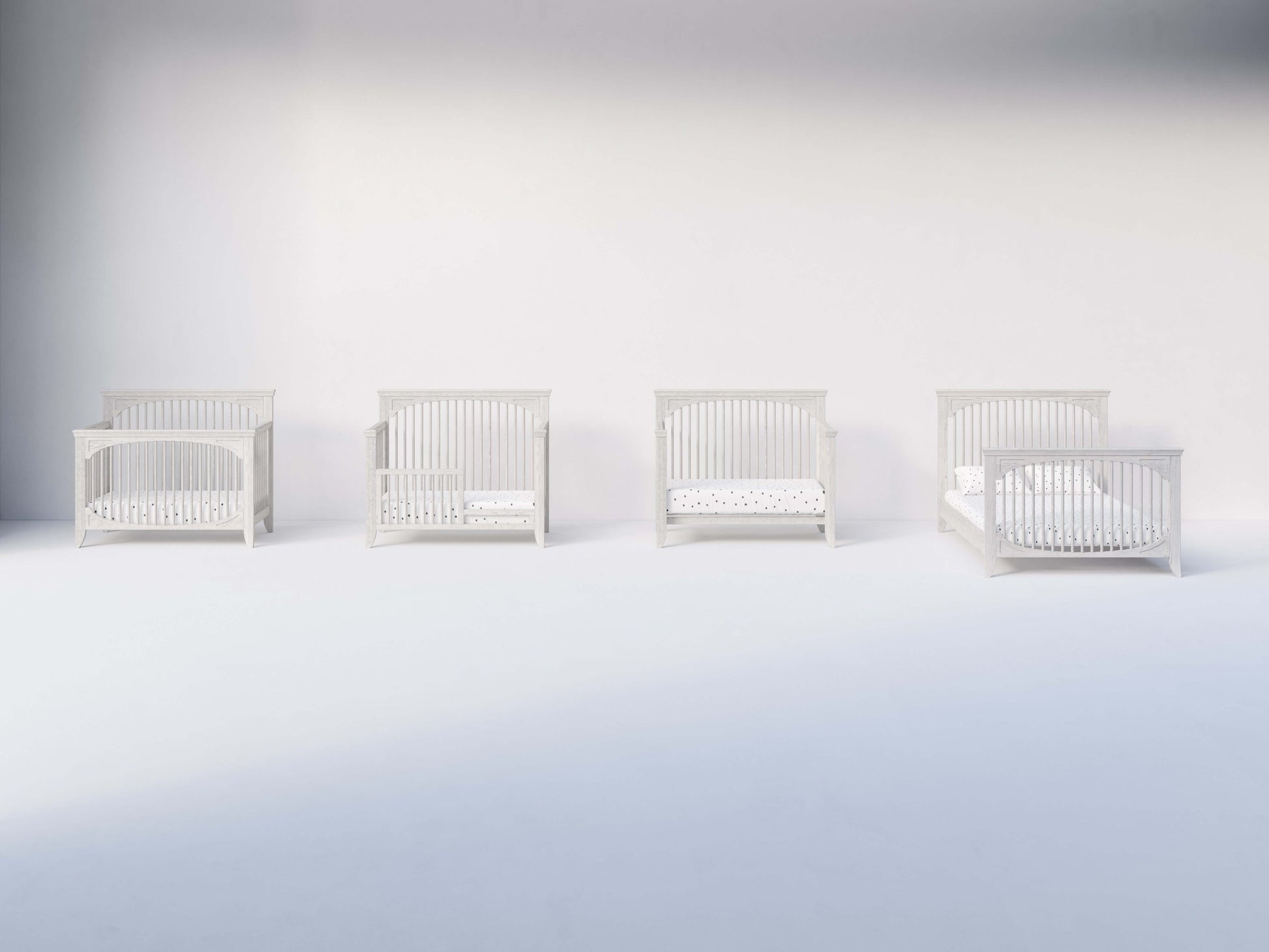 Cameo Oval Convertible Crib - Front View of Oval Convertible Crib Conversion Types Steam