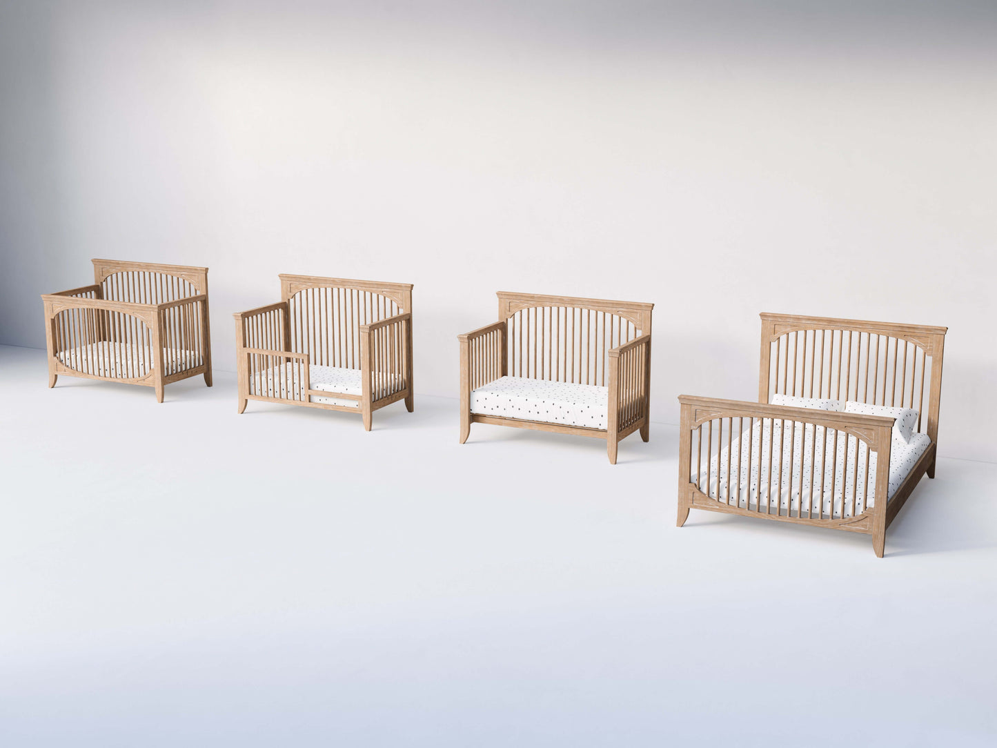Cameo Oval Convertible Crib - Side View of Oval Convertible Crib Conversion Types Toast