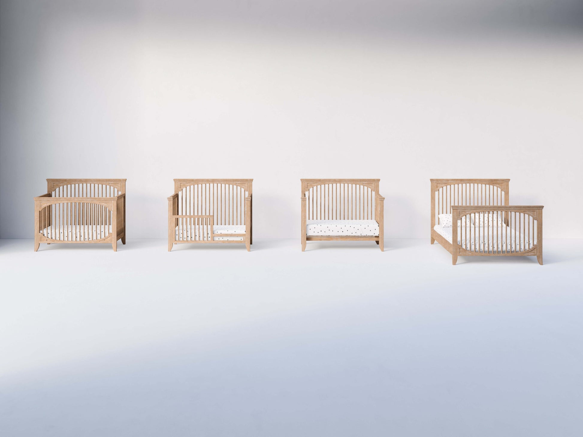 Cameo Oval Convertible Crib - Front View of Oval Convertible Crib Conversion Types Toast