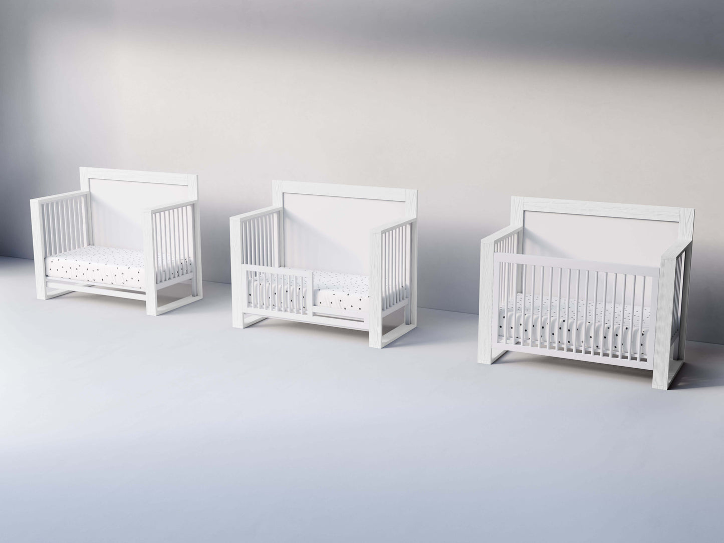 True Highback 4 in 1 Convertible Crib - Side View of Highback 4 in 1 Convertible Crib Snowstrom