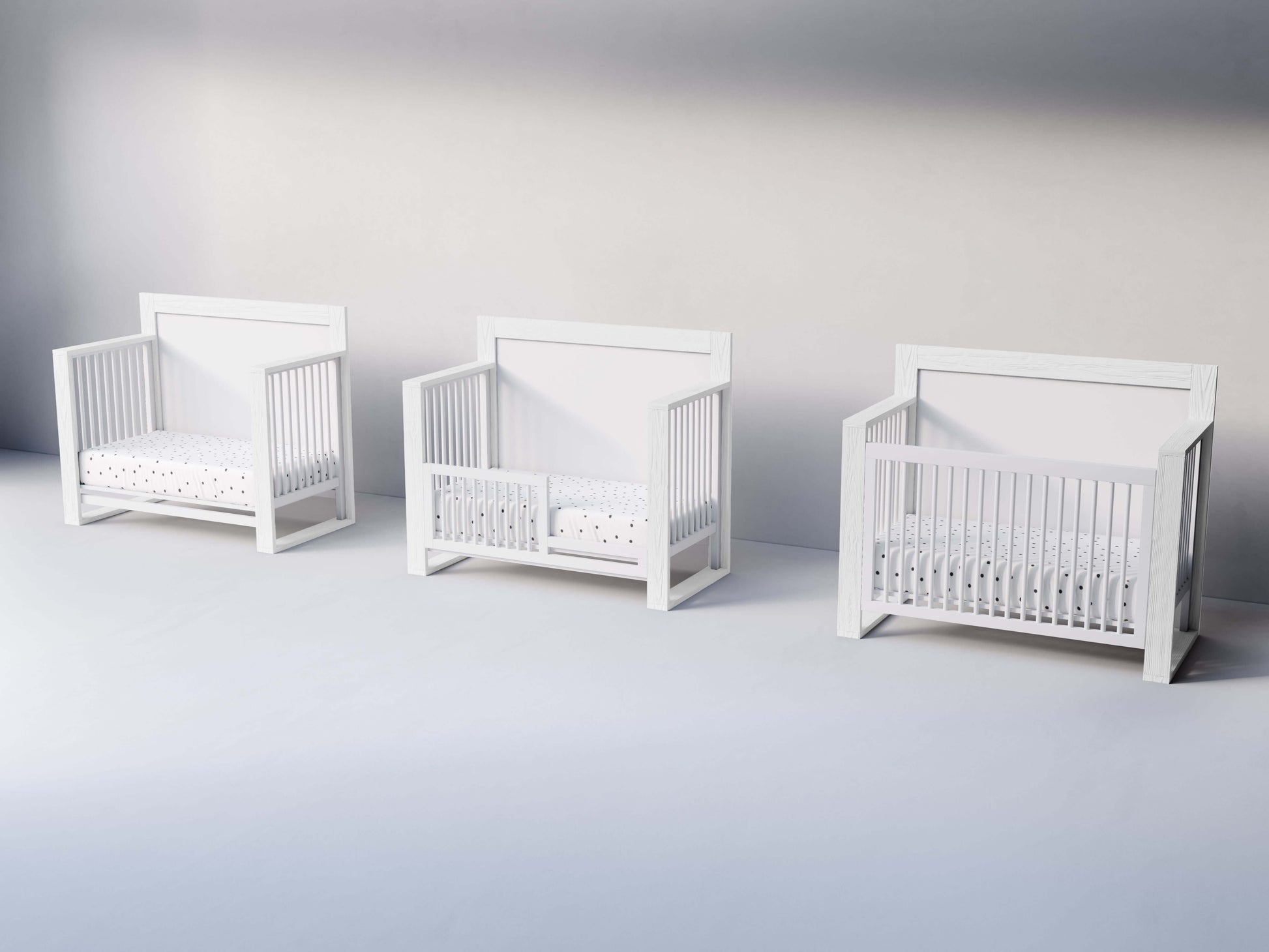 True Highback 4 in 1 Convertible Crib - Side View of Highback 4 in 1 Convertible Crib Snowstrom