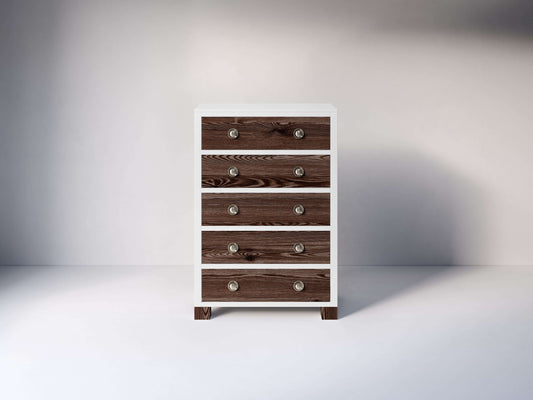 True 5 Drawer Dresser - Front View of 5 Drawer Dresser Mud with Snow