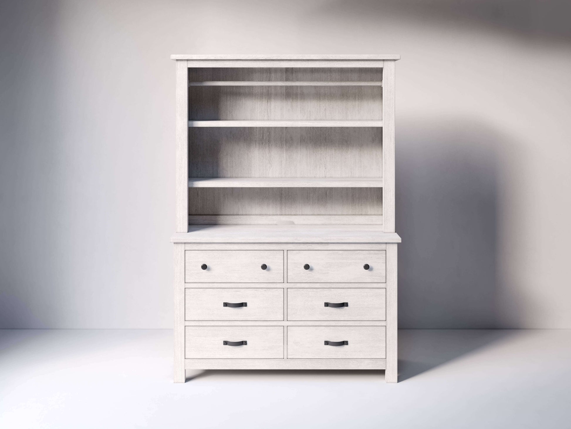 Relic Hutch/Bookcase - Front View of Hutch/Bookcase Cloud on Top of Double Dresser