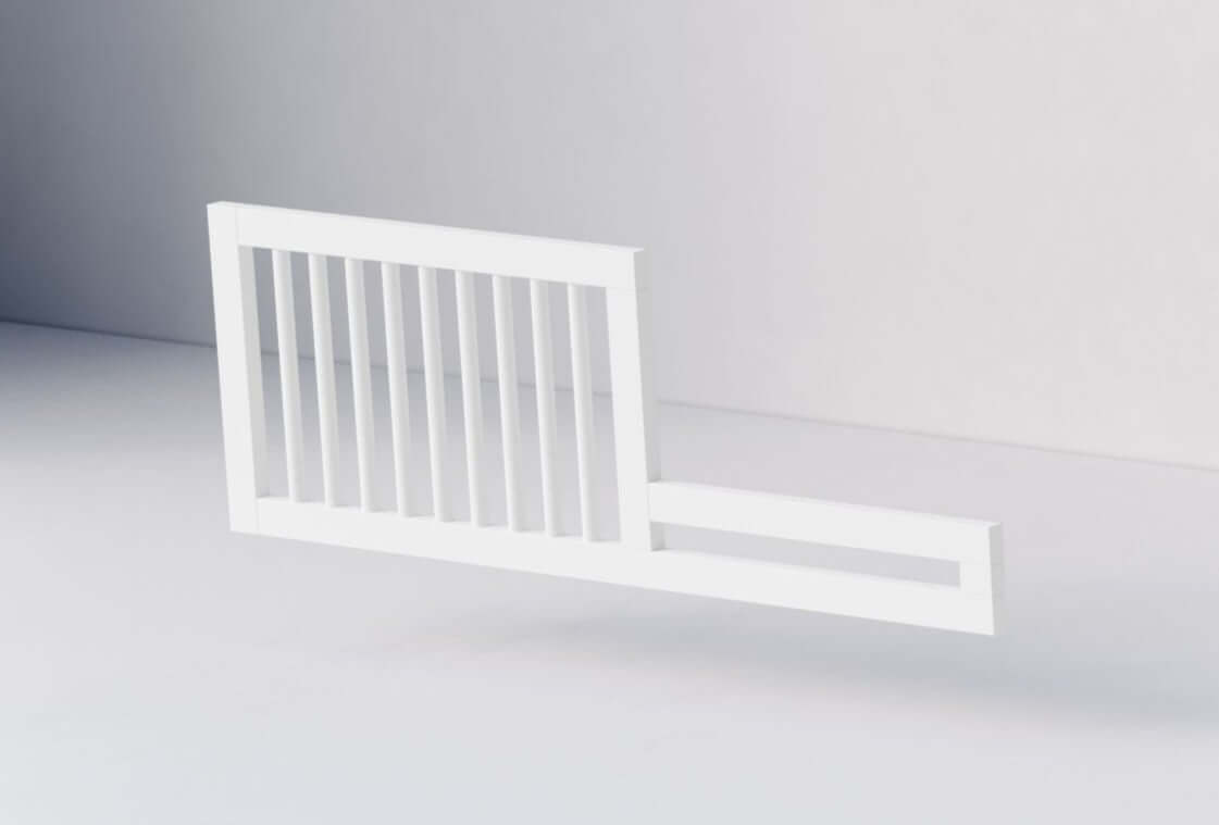True Toddler Bed Conversion Kit - Side View of Toddler Bed Conversion Kit Snow White