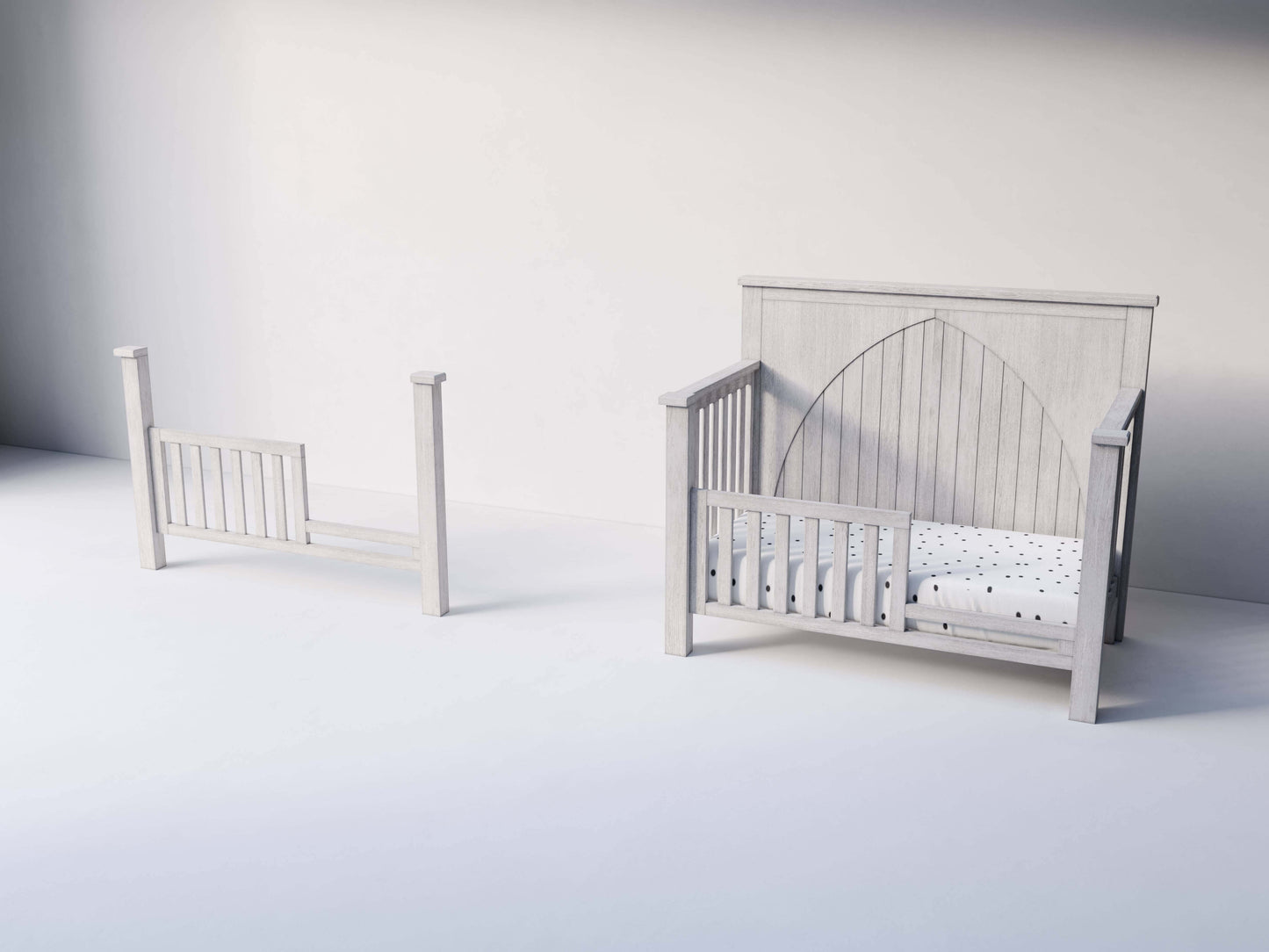 Relic Toddler Bed Conversion Kit - Side View of Toddler Bed Conversion Kit Cloud