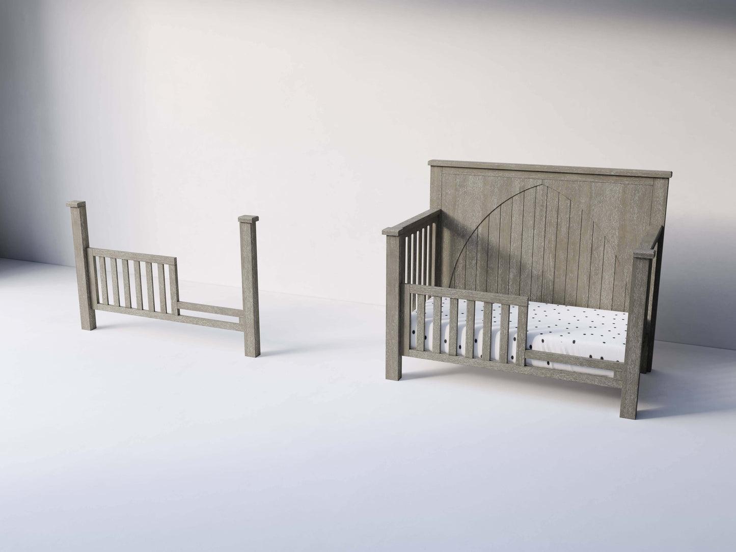 Relic Toddler Bed Conversion Kit - Side View of Toddler Bed Conversion Kit Fossil