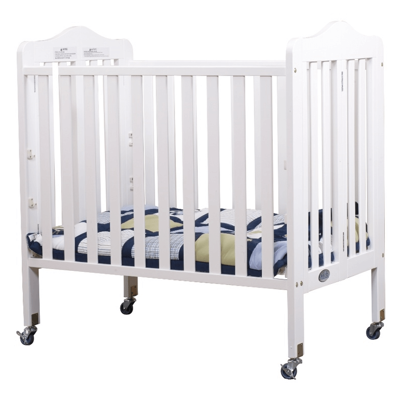 Noa Three level Mini Portable Crib - Inclined Side View of Noa Three level Mini Portable Crib White
