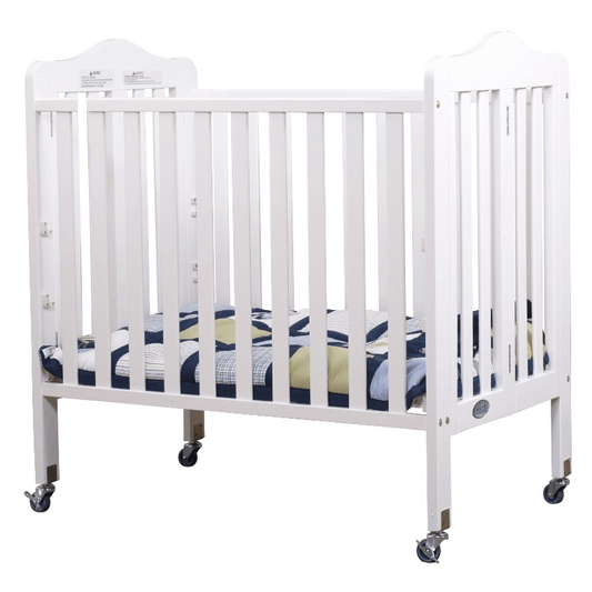 Noa Three level Mini Portable Crib - Inclined Side View of Noa Three level Mini Portable Crib White