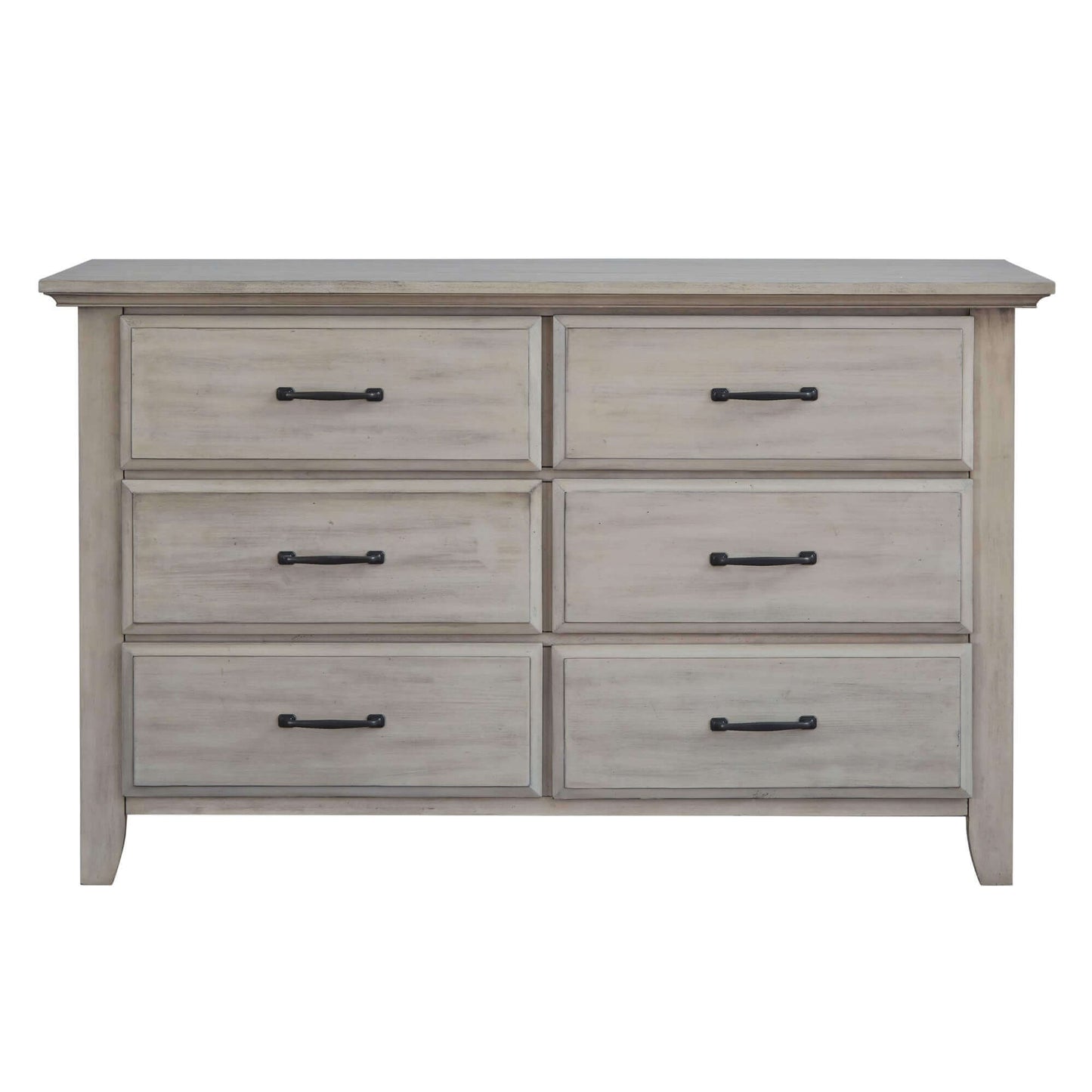 Chandler 6 Drawer Dresser - Front View of Chandler 6 Drawer Dresser Stone Wash