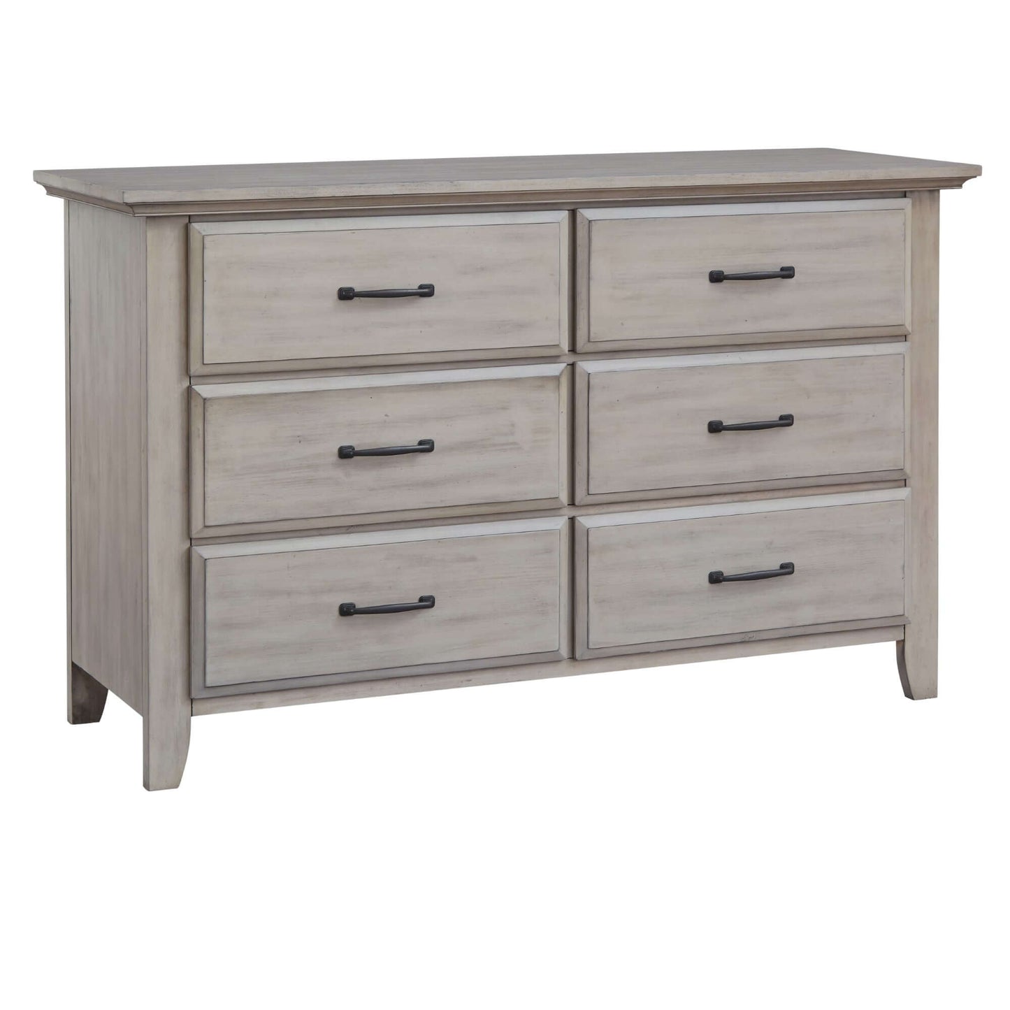 Chandler 6 Drawer Dresser - Inclined Side View of Chandler 6 Drawer Dresser Stone Wash