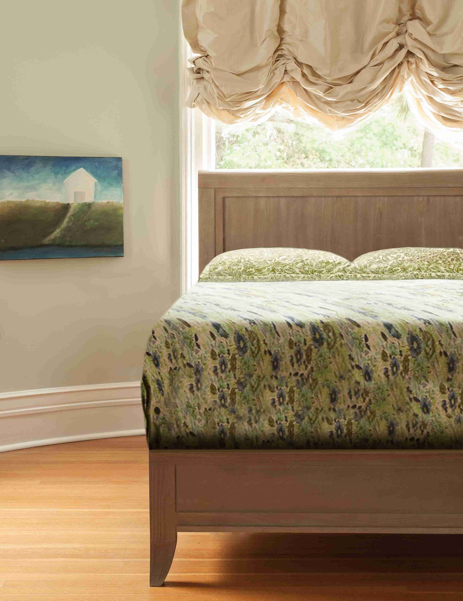 Cameo Sleigh Toddler Bed Conversion Kit - Zoomed Lifestyle Image Front View of Sleigh Toddler Bed Conversion Kit Toast