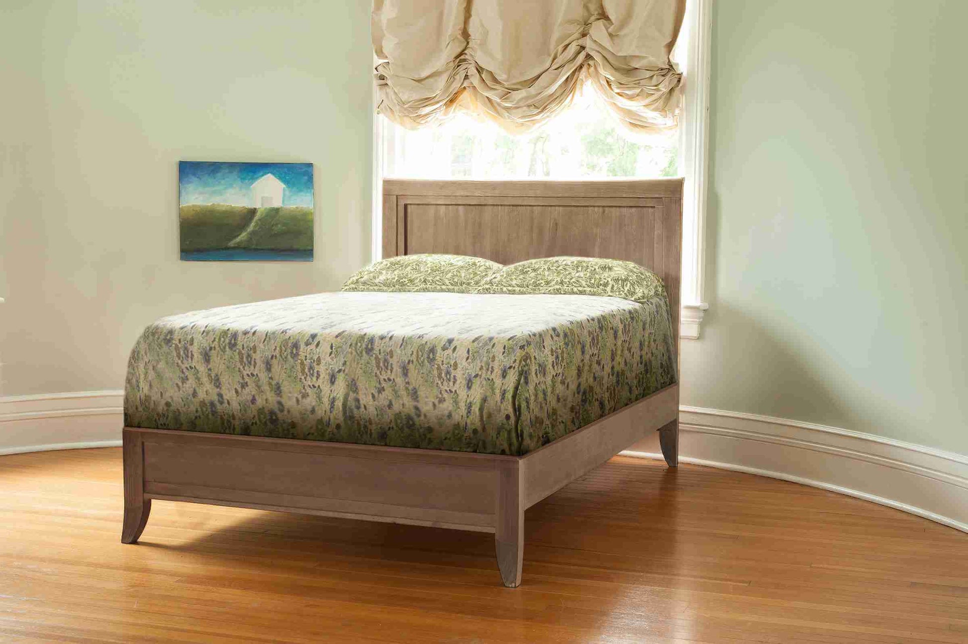 Cameo Sleigh Toddler Bed Conversion Kit - Lifestyle Image Side View of Sleigh Toddler Bed Conversion Kit Toast