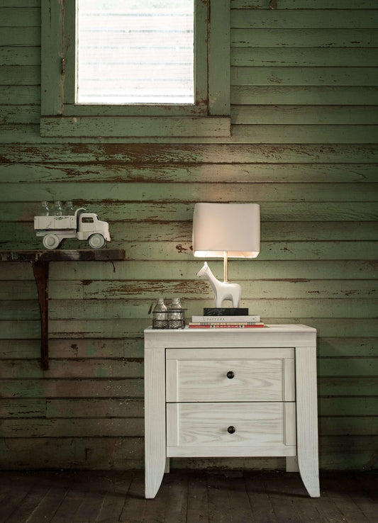 Cameo 2 Drawer Nightstand - Lifestyle Image Front View Cameo 2 Drawer Nightstand Steam