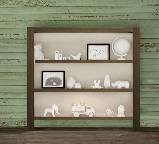 True Hutch/ Bookcase - Lifestyle Image of Hutch/ Bookcase Mud with Snow