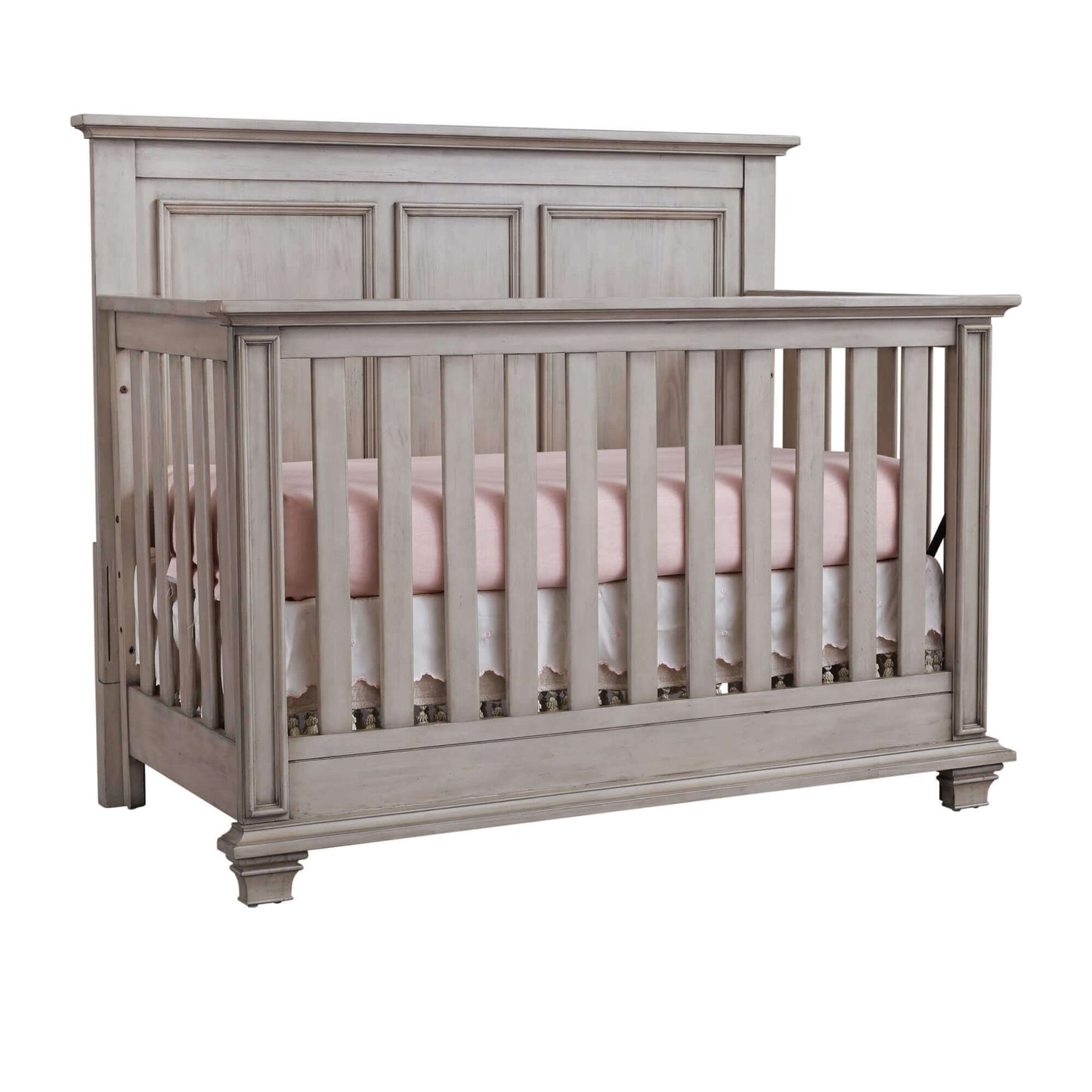 Kenilworth 4-in-1 Convertible Crib - Inclined Side View of Kenilworth 4-in-1 Convertible Crib Stone Wash
