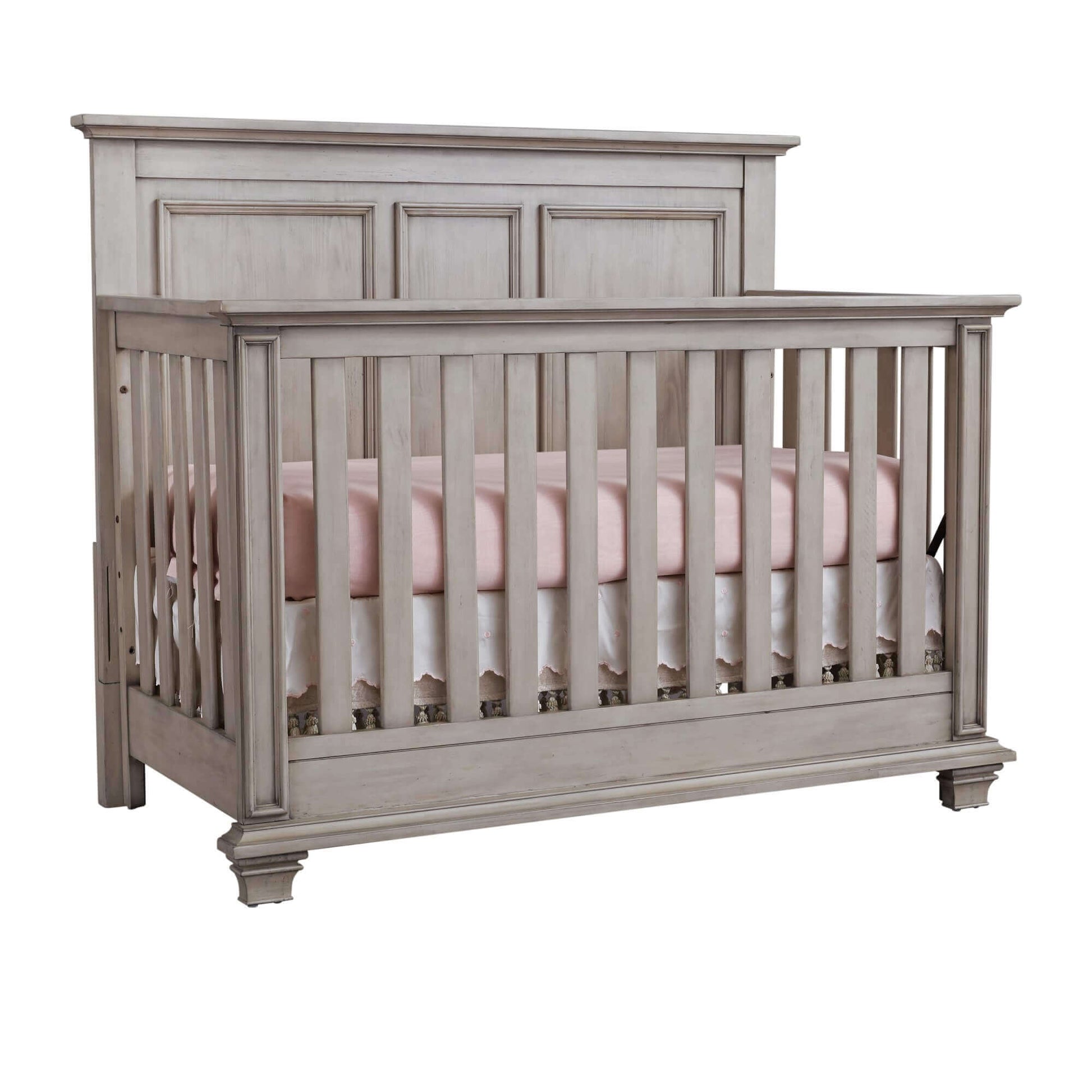 Kenilworth 4-in-1 Convertible Crib - Inclined Side View of Kenilworth 4-in-1 Convertible Crib Stone Wash