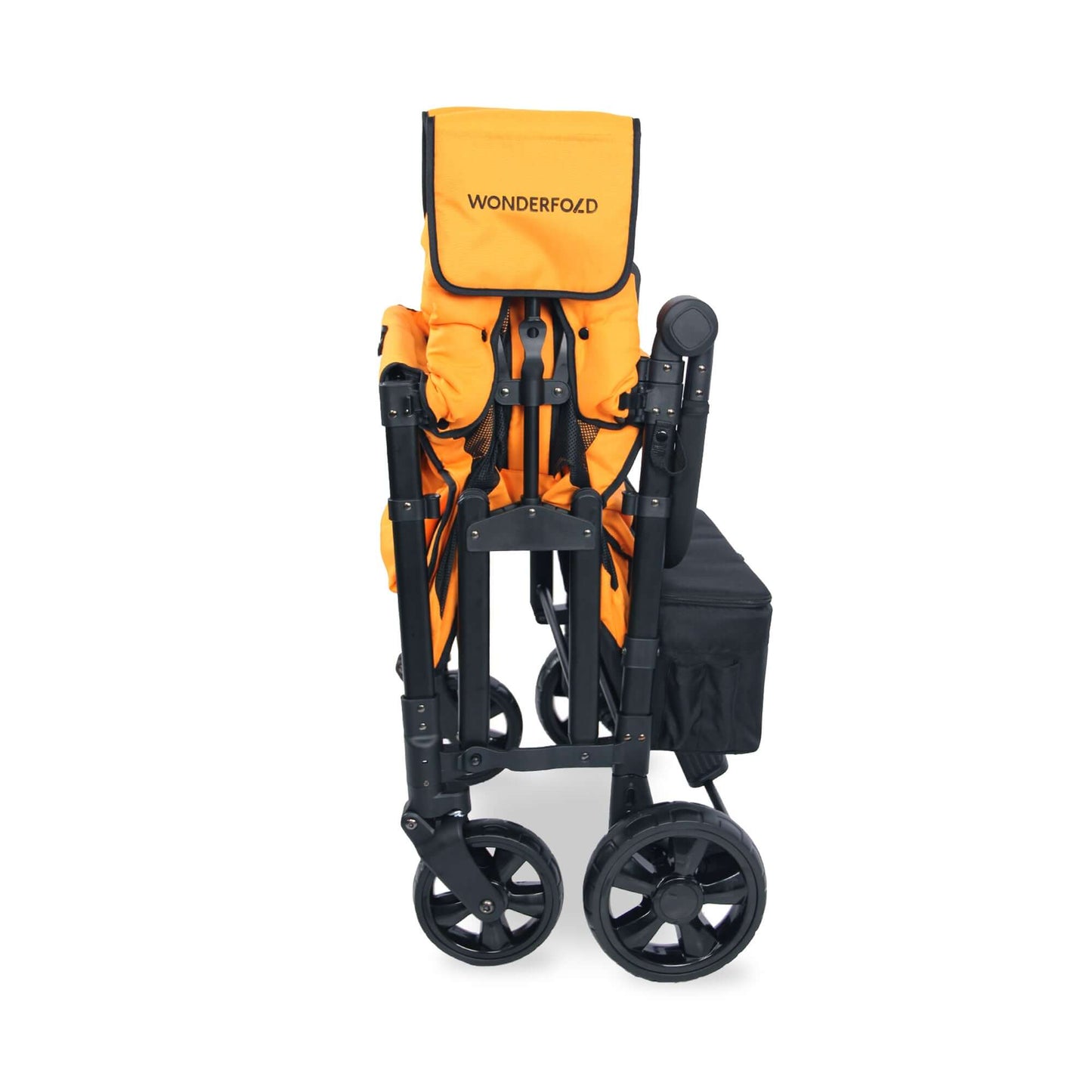 W4 Elite Quad Stroller Wagon - Side View of W4 Elite Quad Stroller Wagon Orange