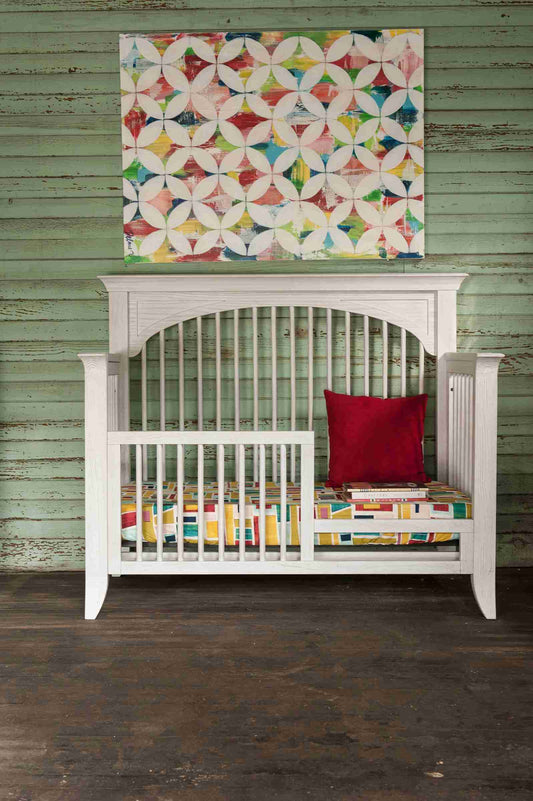 Cameo Oval Convertible Crib - Lifestyle Image Front View of Oval Convertible Crib Steam