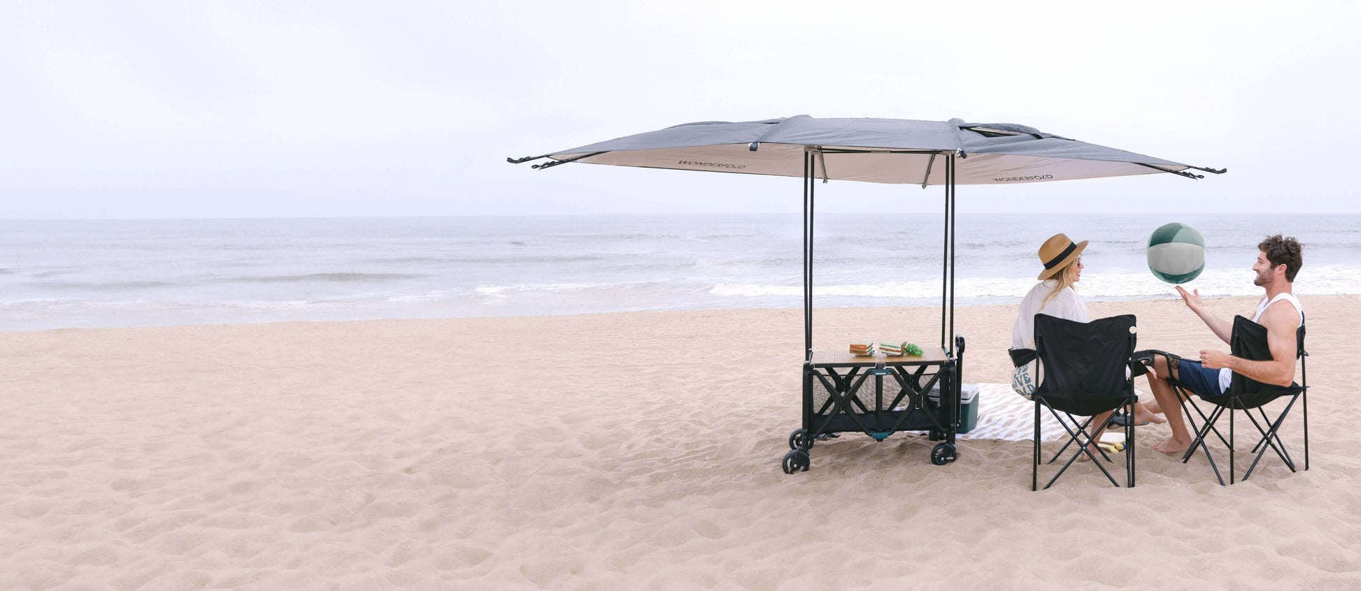 S5 Convertible Utility Wagon Canopy - Lifestyle Image Side View of S5 Convertible Utility Wagon with Canopy Black-1