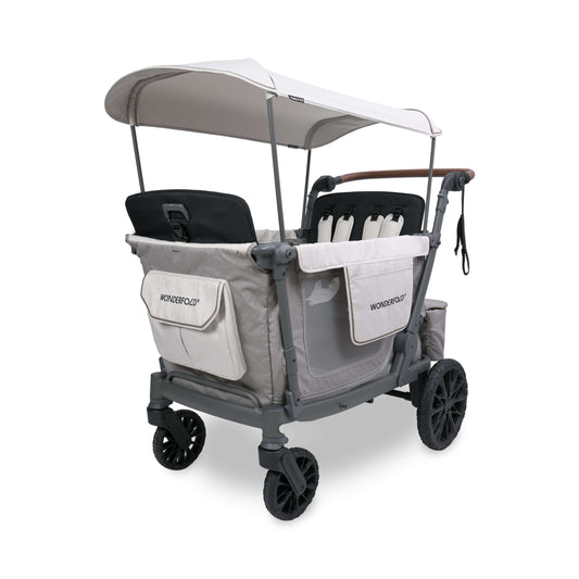 L2 Double Stroller Wagon - Front Inclined View of L2 Double Stroller Wagon Gray
