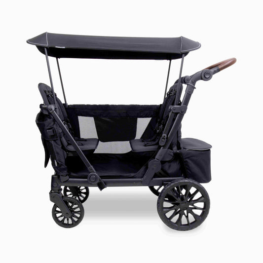 L4 Quad Stroller Wagon - Side Open View of L4 Quad Stroller Wagon Black