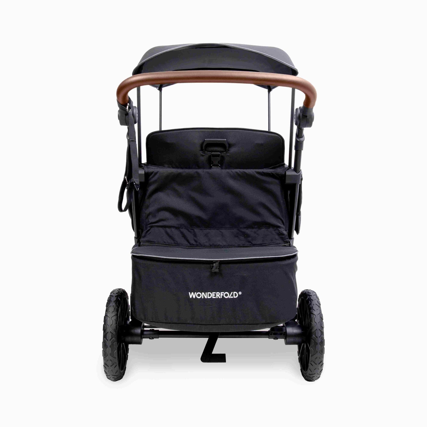 L4 Quad Stroller Wagon - Rear View of L4 Quad Stroller Wagon Black With Handle