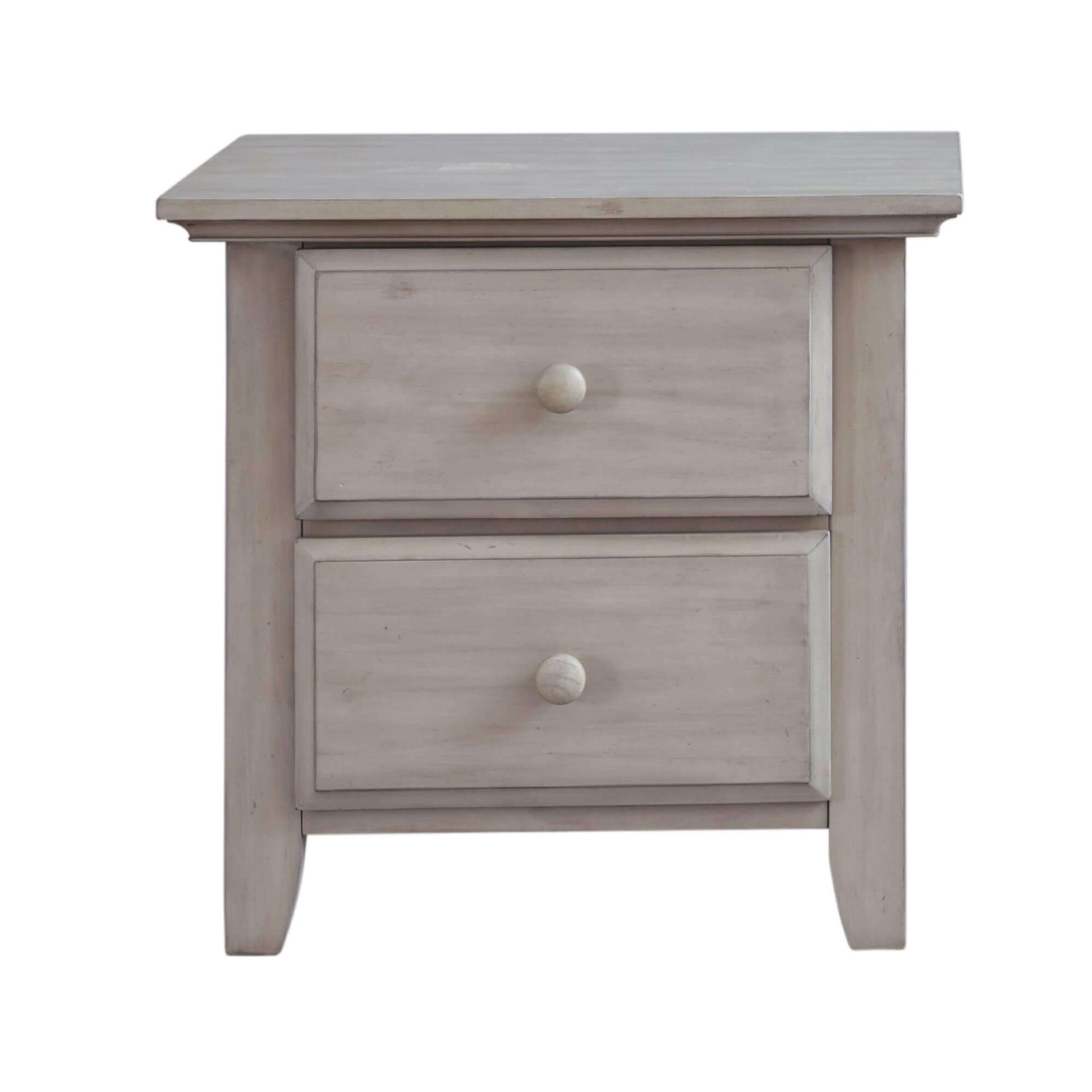 Kenilworth 2-Drawer Nightstand - Front View of Kenilworth 2-Drawer Nightstand Stone Wash