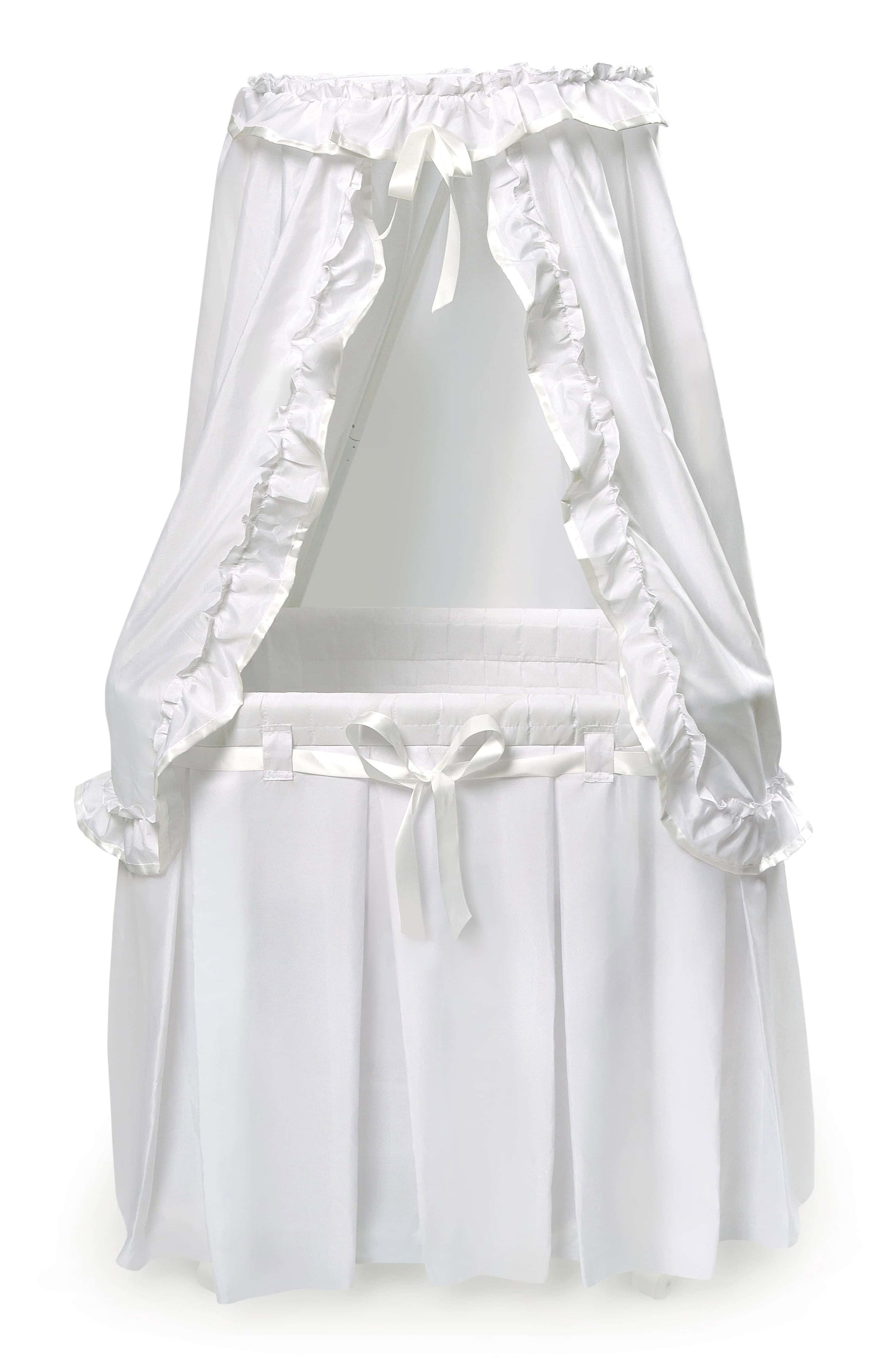 Majesty Baby Bassinet with Canopy - Front View of Majesty Baby Bassinet with Canopy White