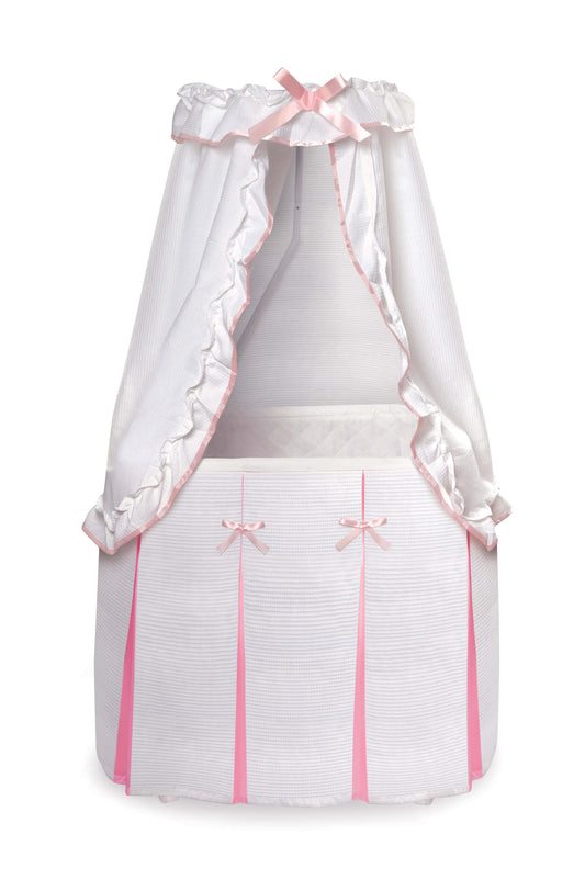 Majesty Baby Bassinet with Canopy - Front View of Majesty Baby Bassinet with Canopy Pink