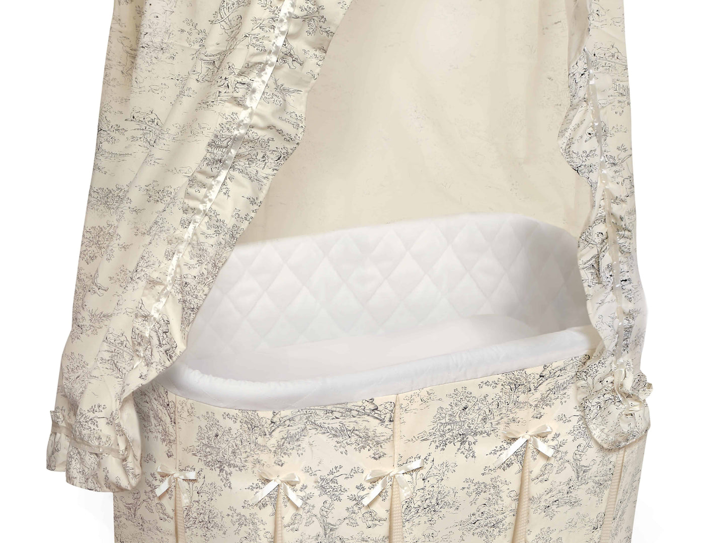 Majesty Baby Bassinet with Canopy - Zoomed View of Majesty Baby Bassinet with Canopy Ecru