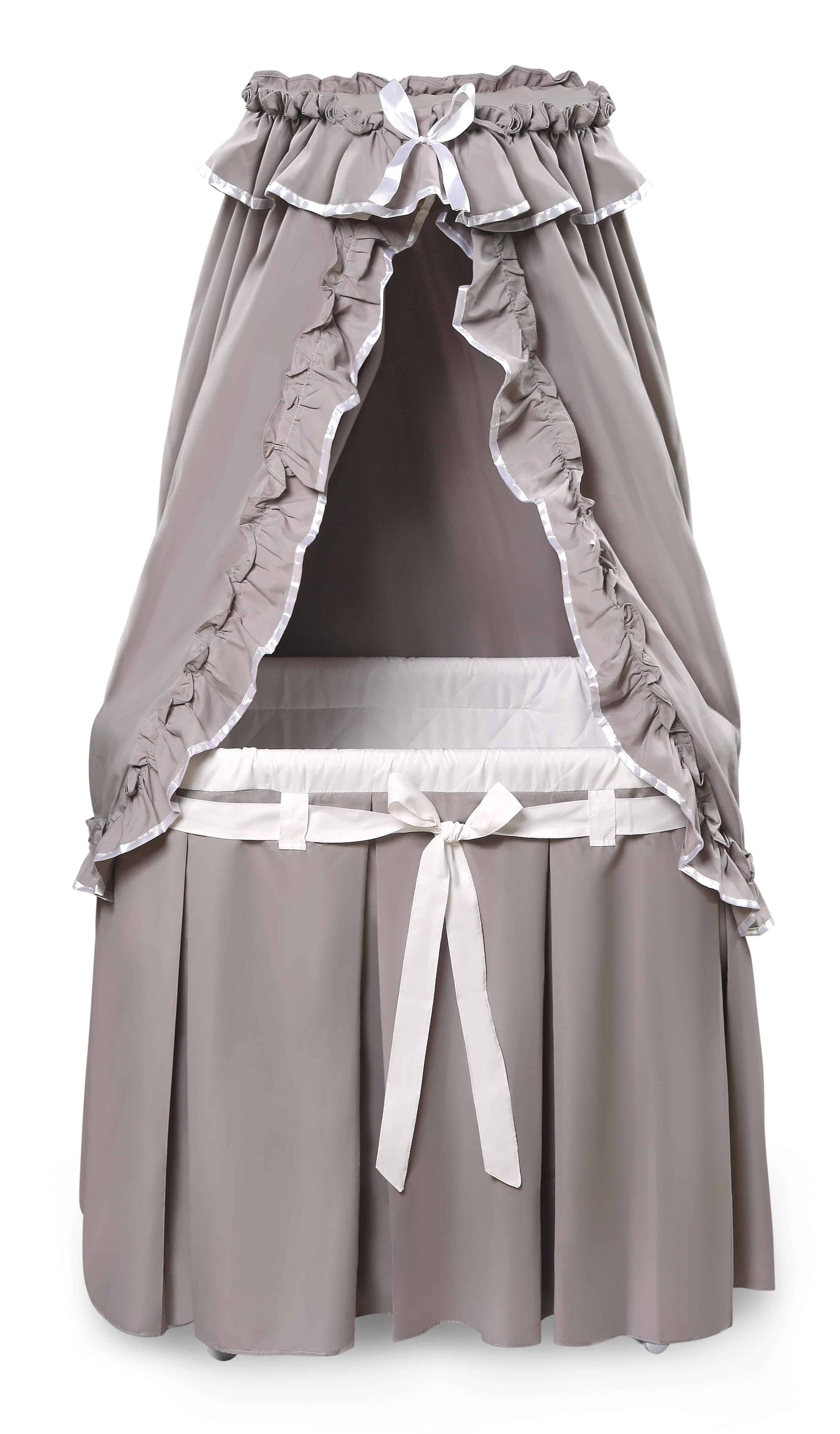 Majesty Baby Bassinet with Canopy - Front View of Majesty Baby Bassinet with Canopy Multi Tone Gray