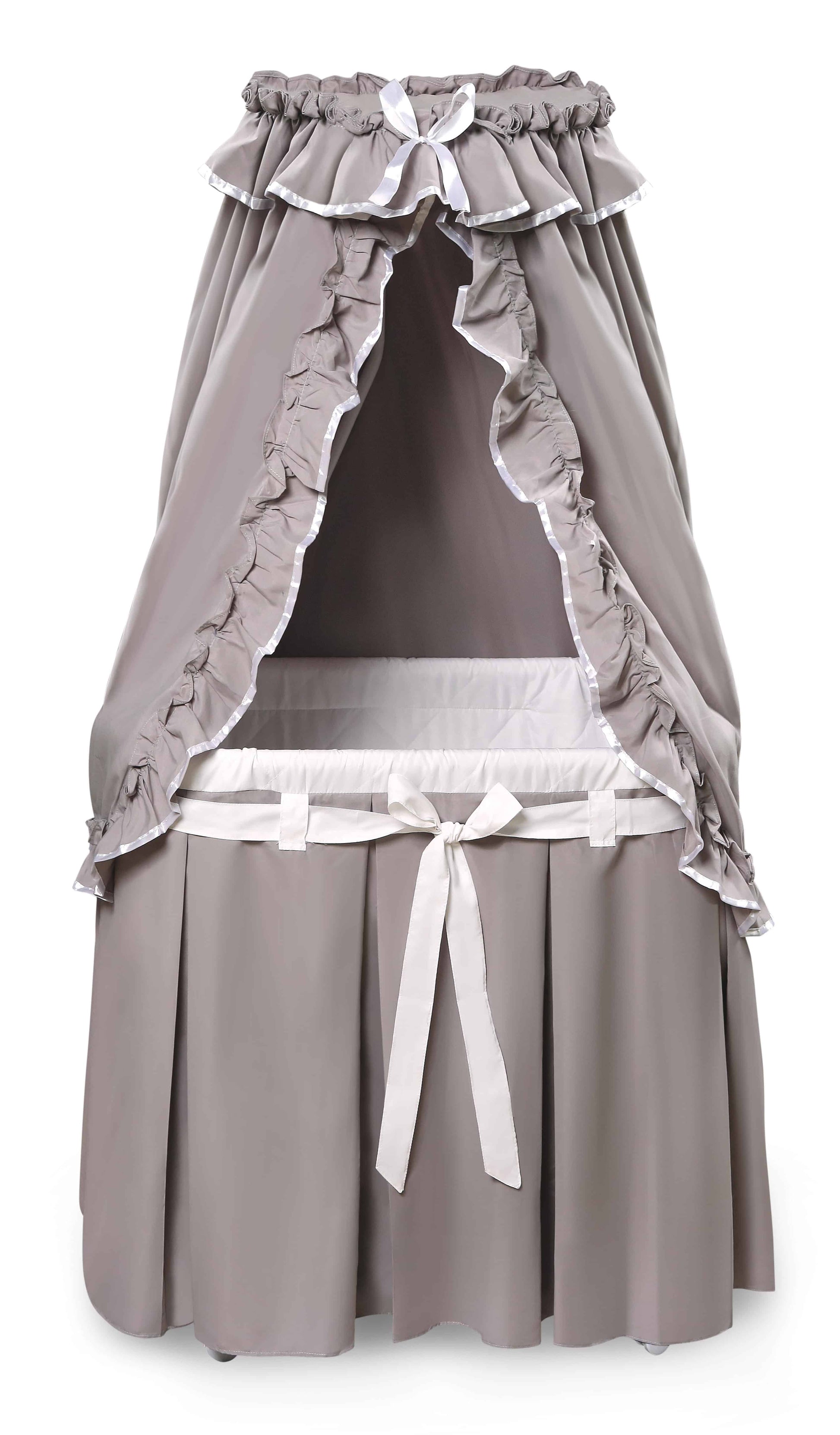 Majesty Baby Bassinet with Canopy - Front View of Majesty Baby Bassinet with Canopy Multi Tone Gray