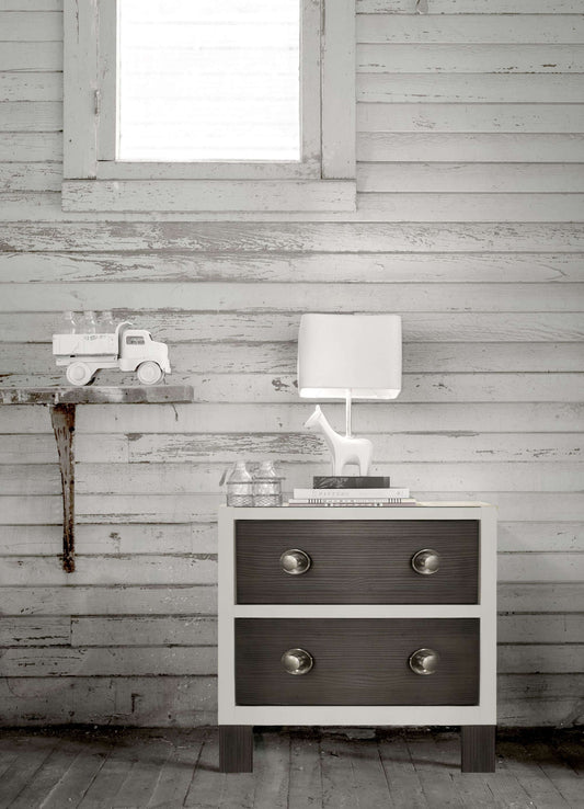 True 2 Drawer Nightstand - Lifestyle Image of 2 Drawer Nightstand Mud with Snow