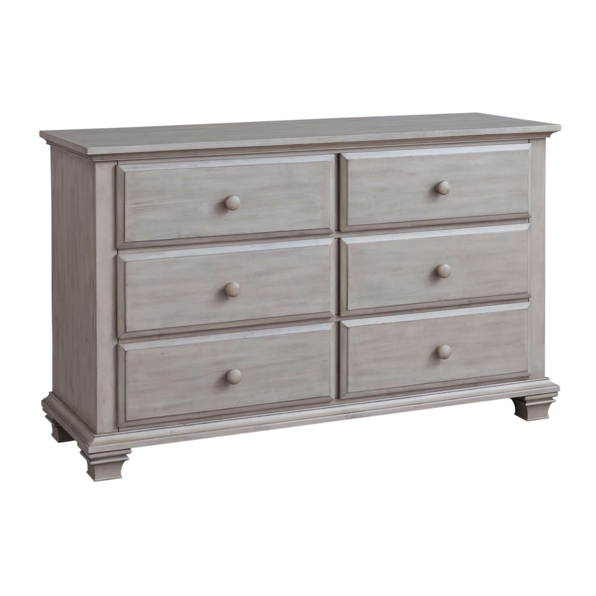 Kenilworth 6 Drawer Dresser - Inclined Side View of Kenilworth 6 Drawer Dresser Stone Wash
