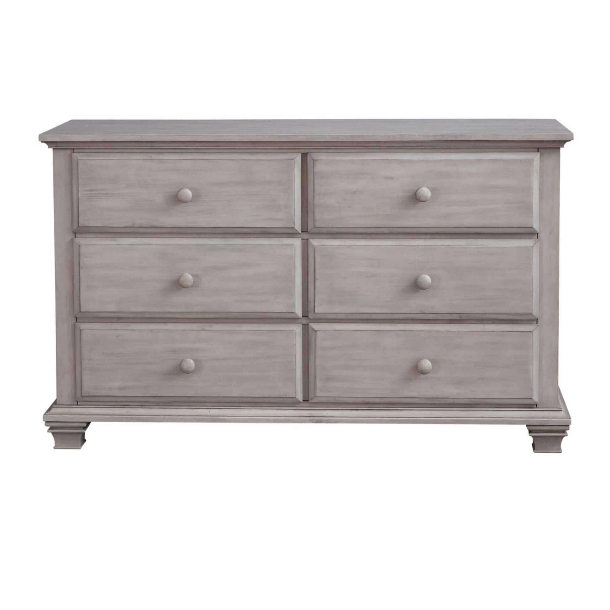 Kenilworth 6 Drawer Dresser - Front View of Kenilworth 6 Drawer Dresser Stone Wash