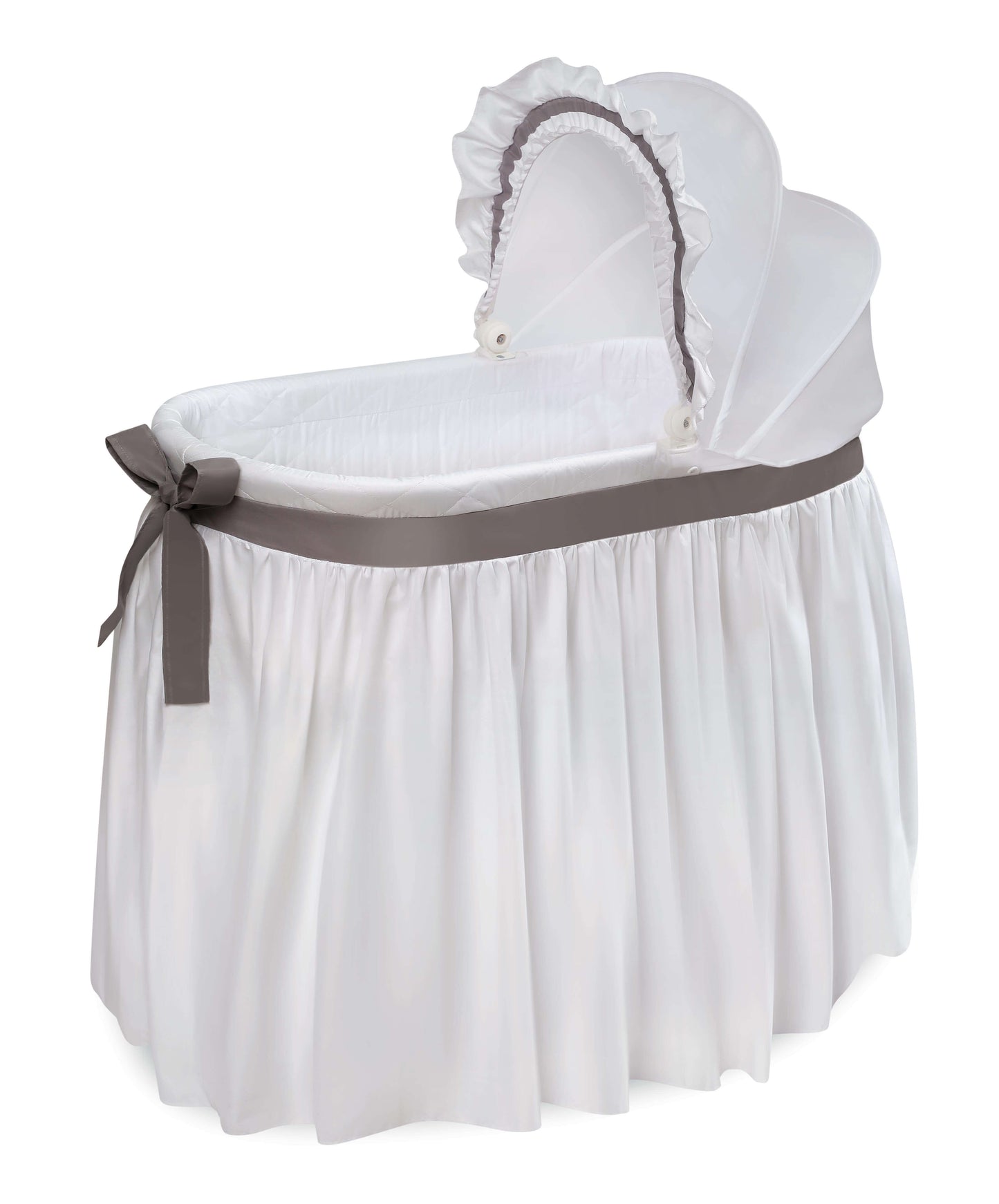Wishes Oval Bassinet - Inclined Side View of Wishes Oval Bassinet White
