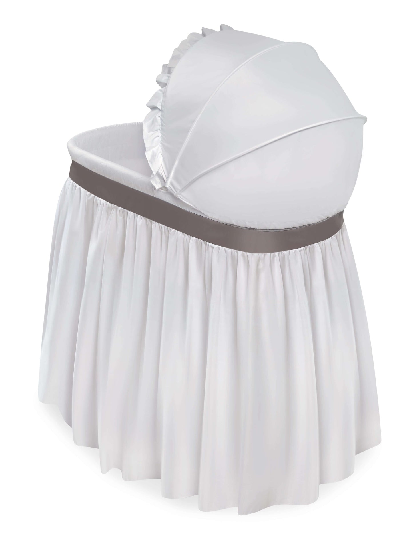 Wishes Oval Bassinet - Inclined Rear View of Wishes Oval Bassinet White