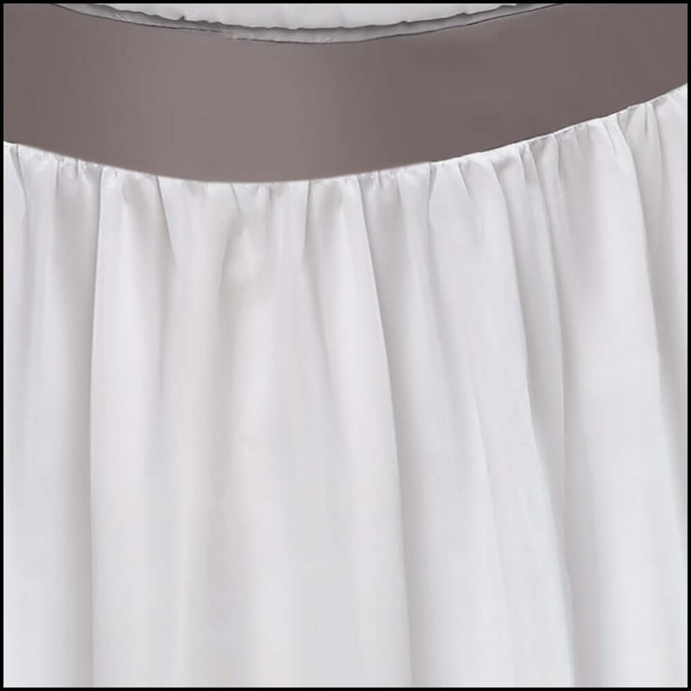 Wishes Oval Bassinet - Front View of Designed Fabric of Wishes Oval Bassinet White