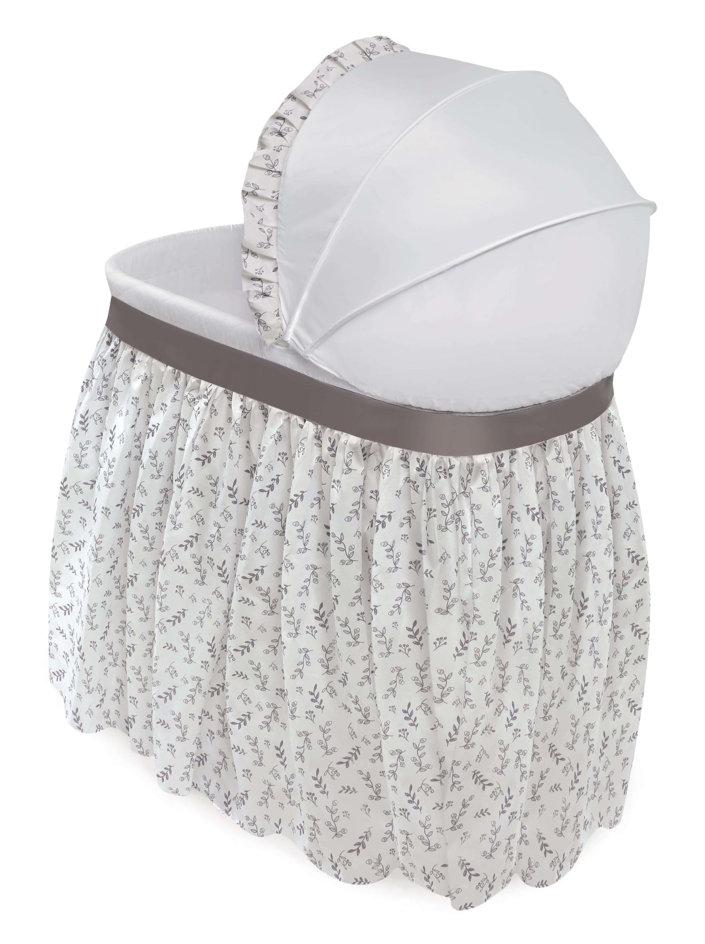 Wishes Oval Bassinet - Inclined Rear View of Wishes Oval Bassinet White