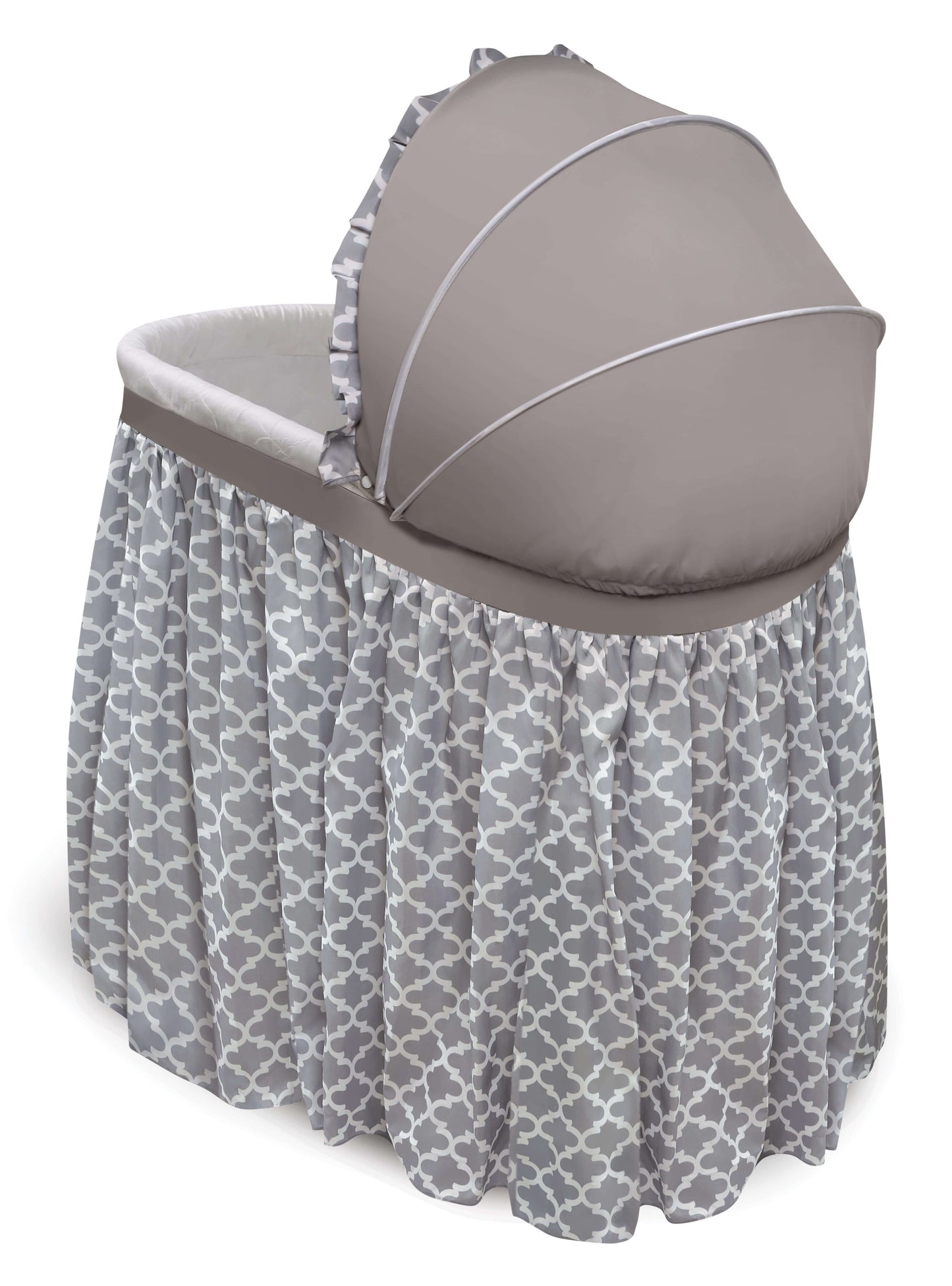 Wishes Oval Bassinet - Inclined Rear View of Wishes Oval Bassinet Gray/Lantern