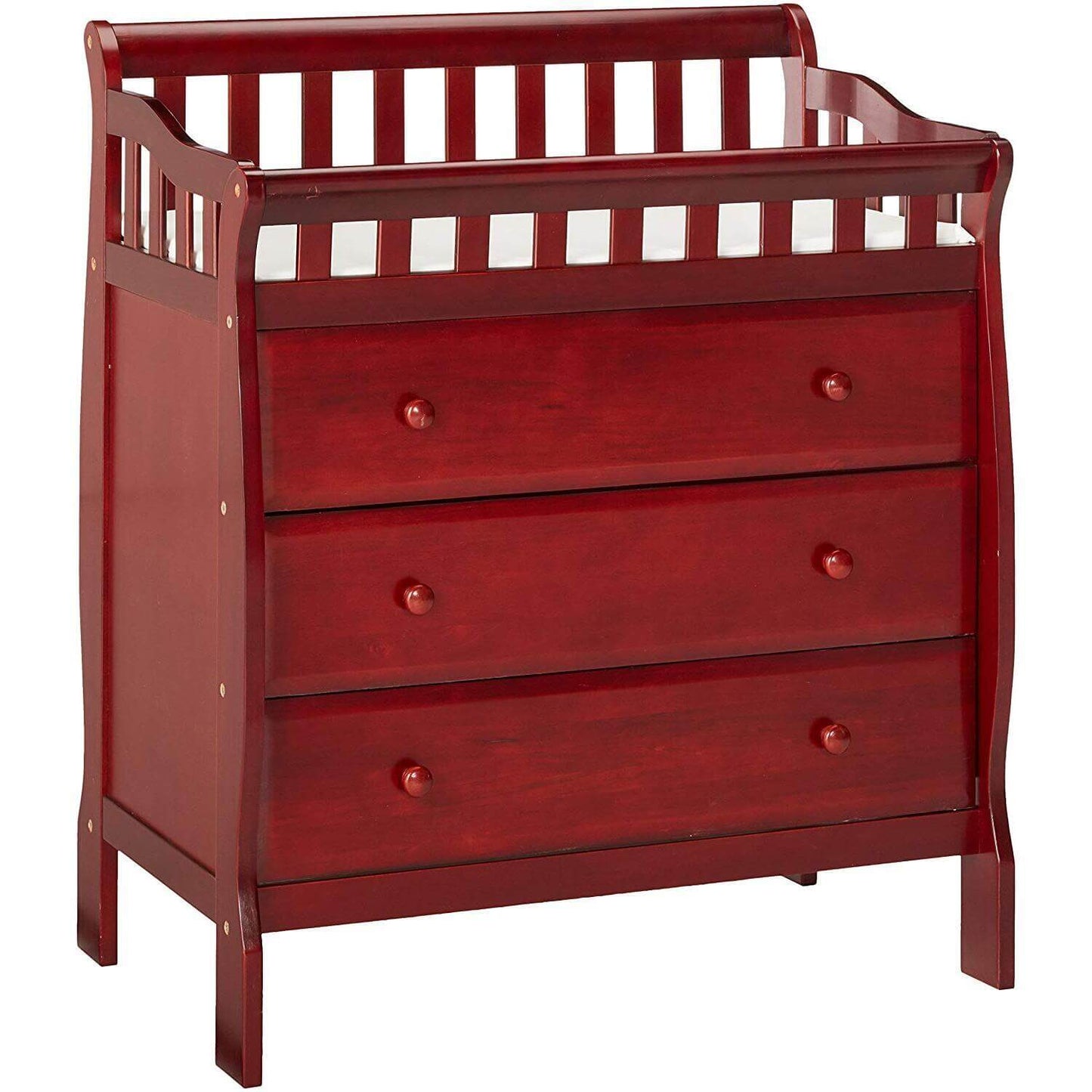 Oneman Changing Table - Inclined View of Changing Table Cherry
