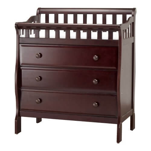 Oneman Changing Table - Inclined View of Changing Table Espresso