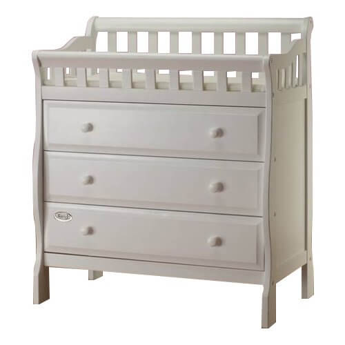 Oneman Changing Table - Inclined View of Changing Table White
